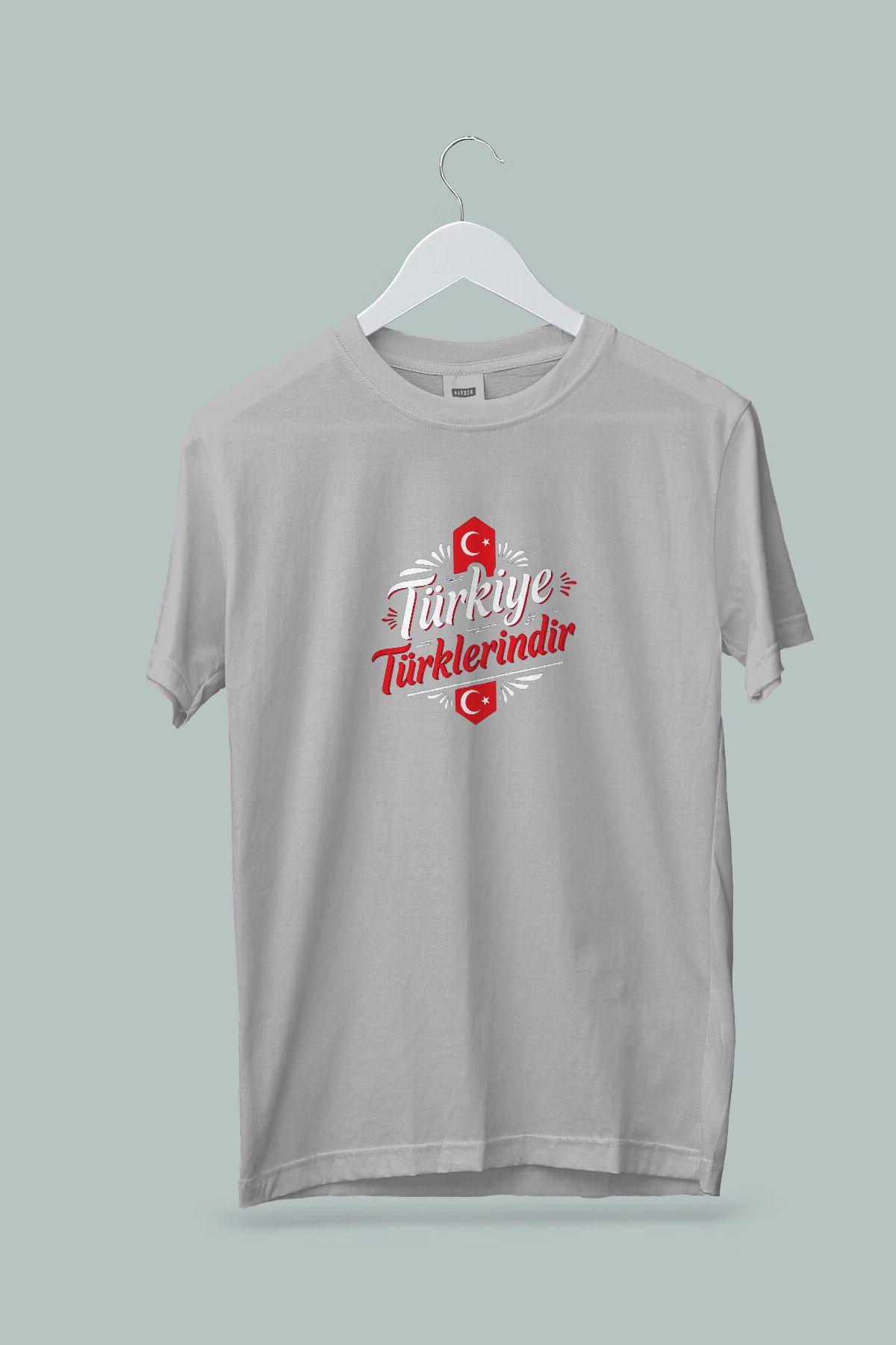 Maki Home Kadın Erkek Unisex Yetişkin Türkiye Türklerindir Baskılı Beyaz Gri Siyah Tshirt tişört
