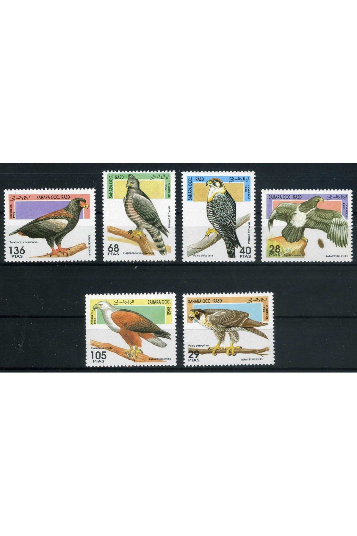 Jupiter Stamps Koleksiyon Pulları,Yırtıcı Kuşlar 6 Pulluk Seri,Konsept Hediyelik,Hobi Dünyası,ASB-7774326