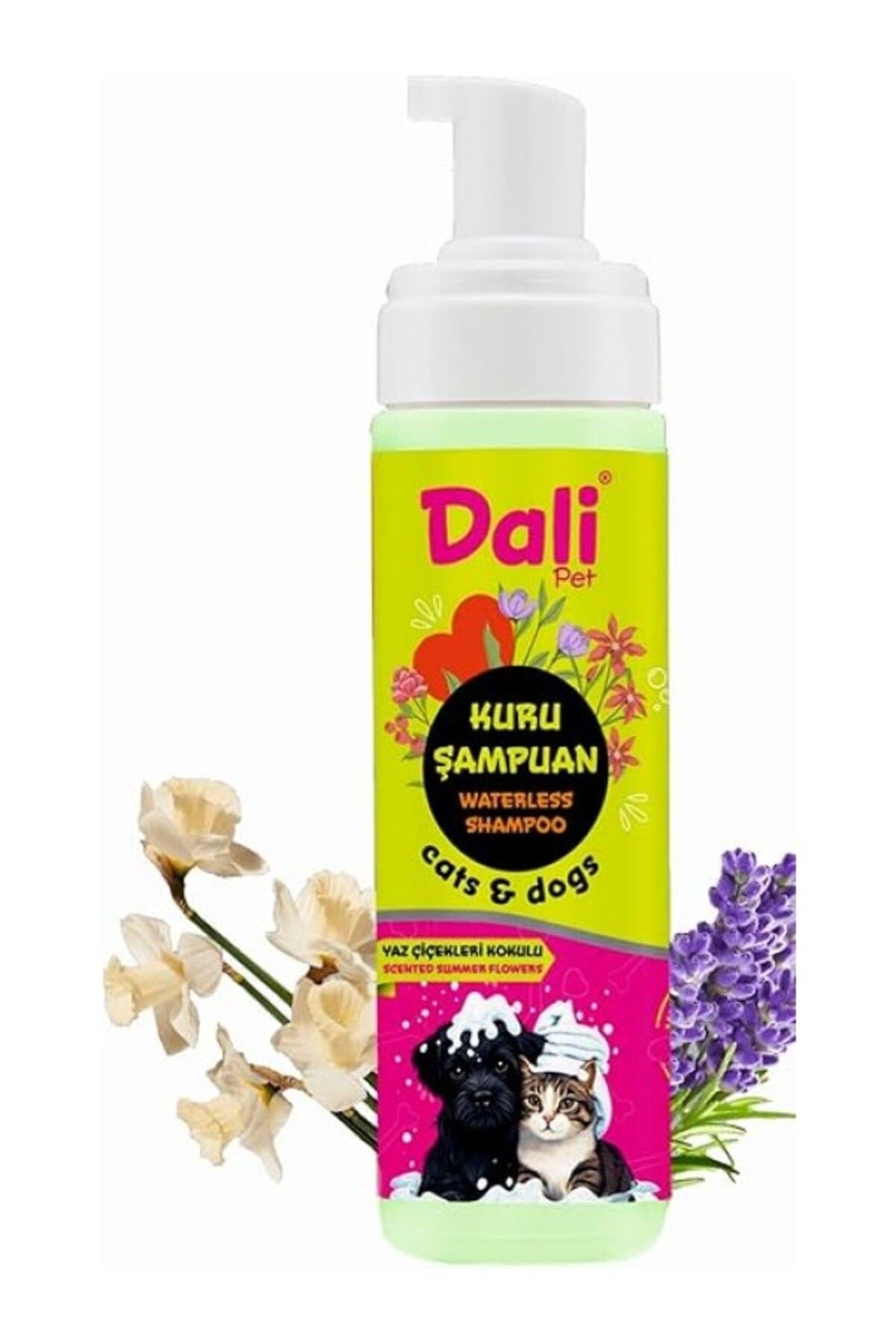 ShopZum Dali Pet Ve Köpekler Kuru Şampuan, Durulamasız, Susuz - Bit, Pire, Dış Parazit, Kene,