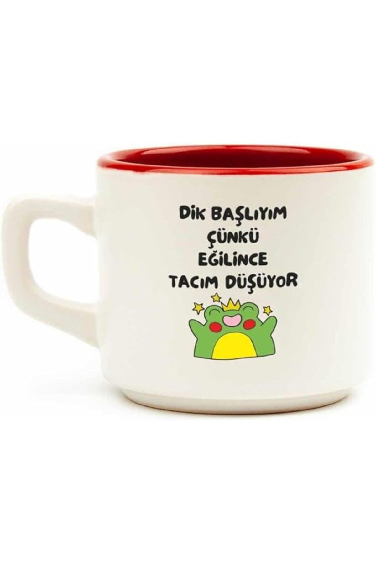 ShopZum Palto Tasarim Eğilince Tacım Düşüyor Beyaz Venüs Kupa - Hediye Seramik Kupa