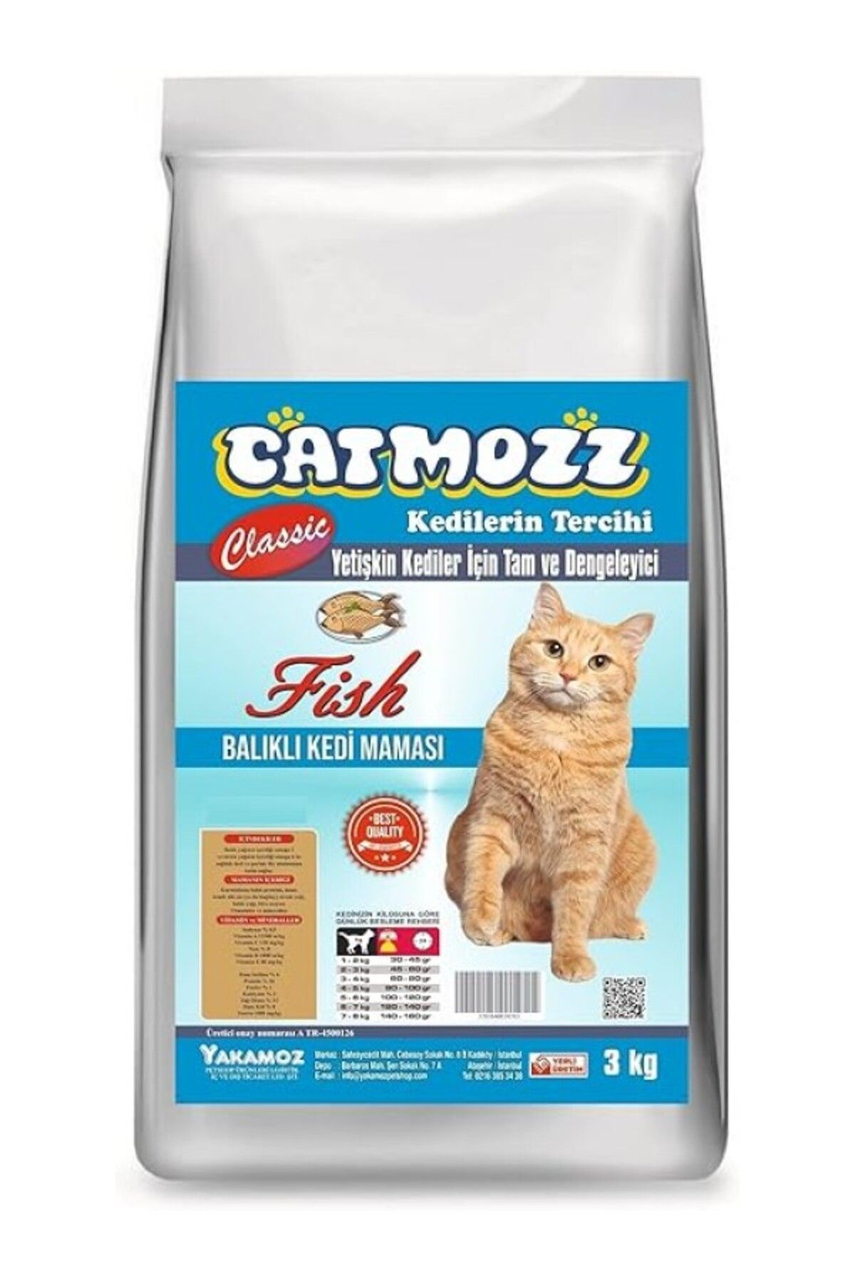ShopZum Catmozz Classic Balıklı Yetişkin Maması 3 Kg