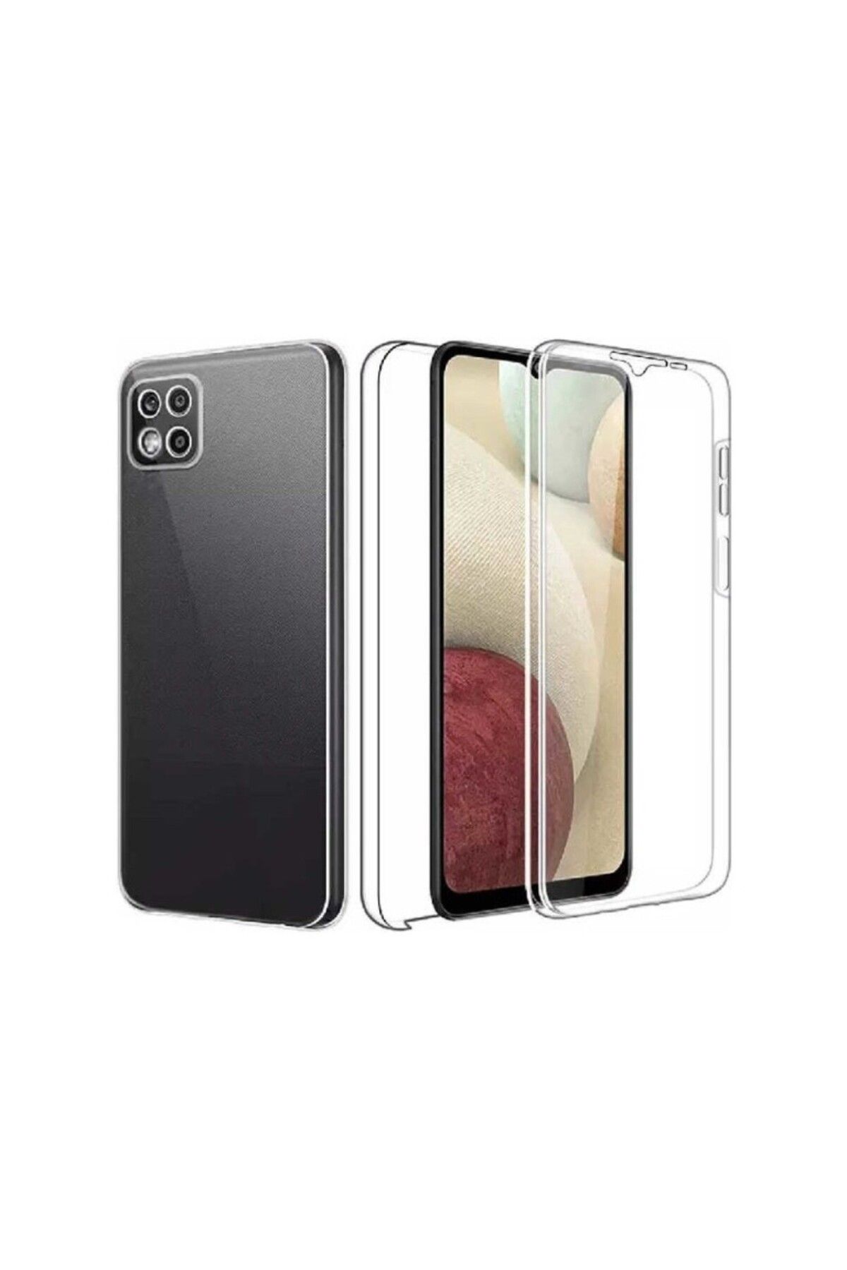 TezMax Xiaomi Redmi 9C Uyumlu 360° Ön Arka Tam Koruyucu Şeffaf Silikon Full Body Kılıf