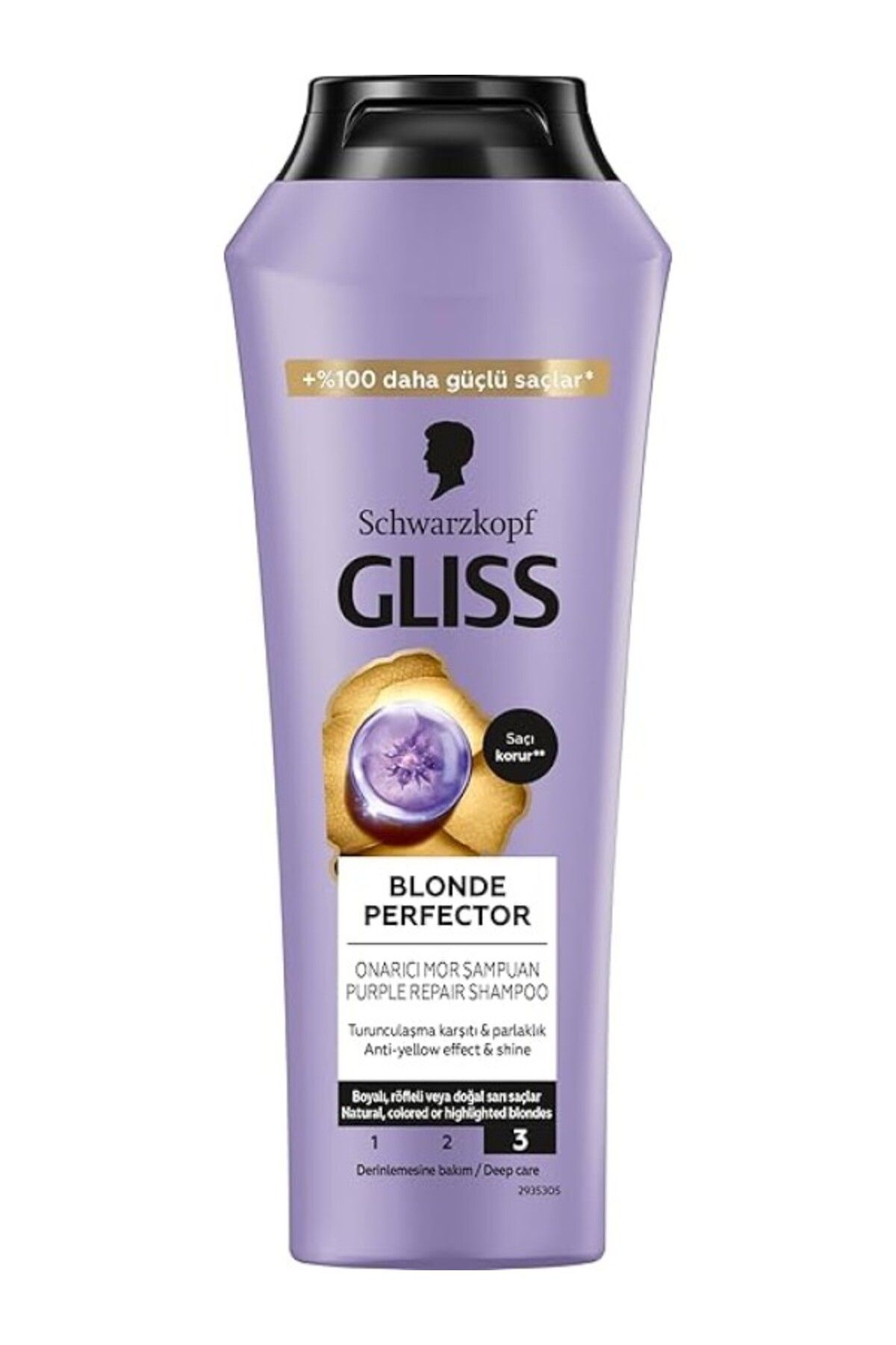 ShopZum Gliss Blonde Perfector Turunculaşma Karşıtı Onarıcı Şampuan Peptit Ve Yaban Mersini Özü Ile 250 Ml