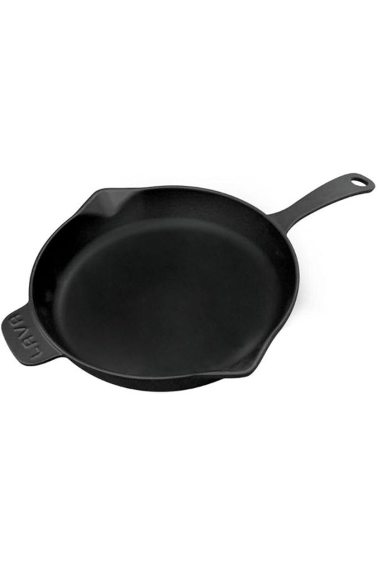 ShopZum Lava Metal Döküm Yuvarlak Kızartma Tavası, Metal Kulplu, 28 Cm, Siyah