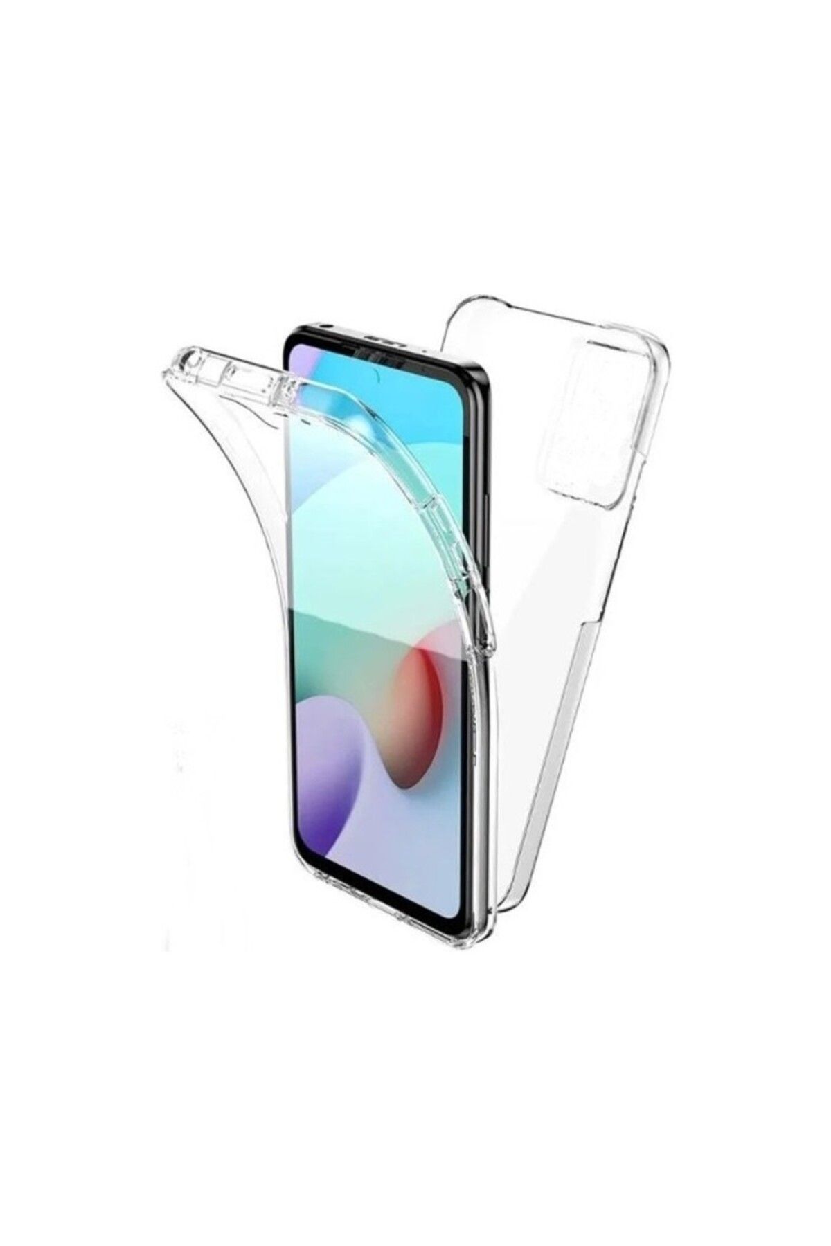 TezMax Poco C65 Uyumlu 360° Ön Arka Tam Koruyucu Şeffaf Silikon Full Body Kılıf