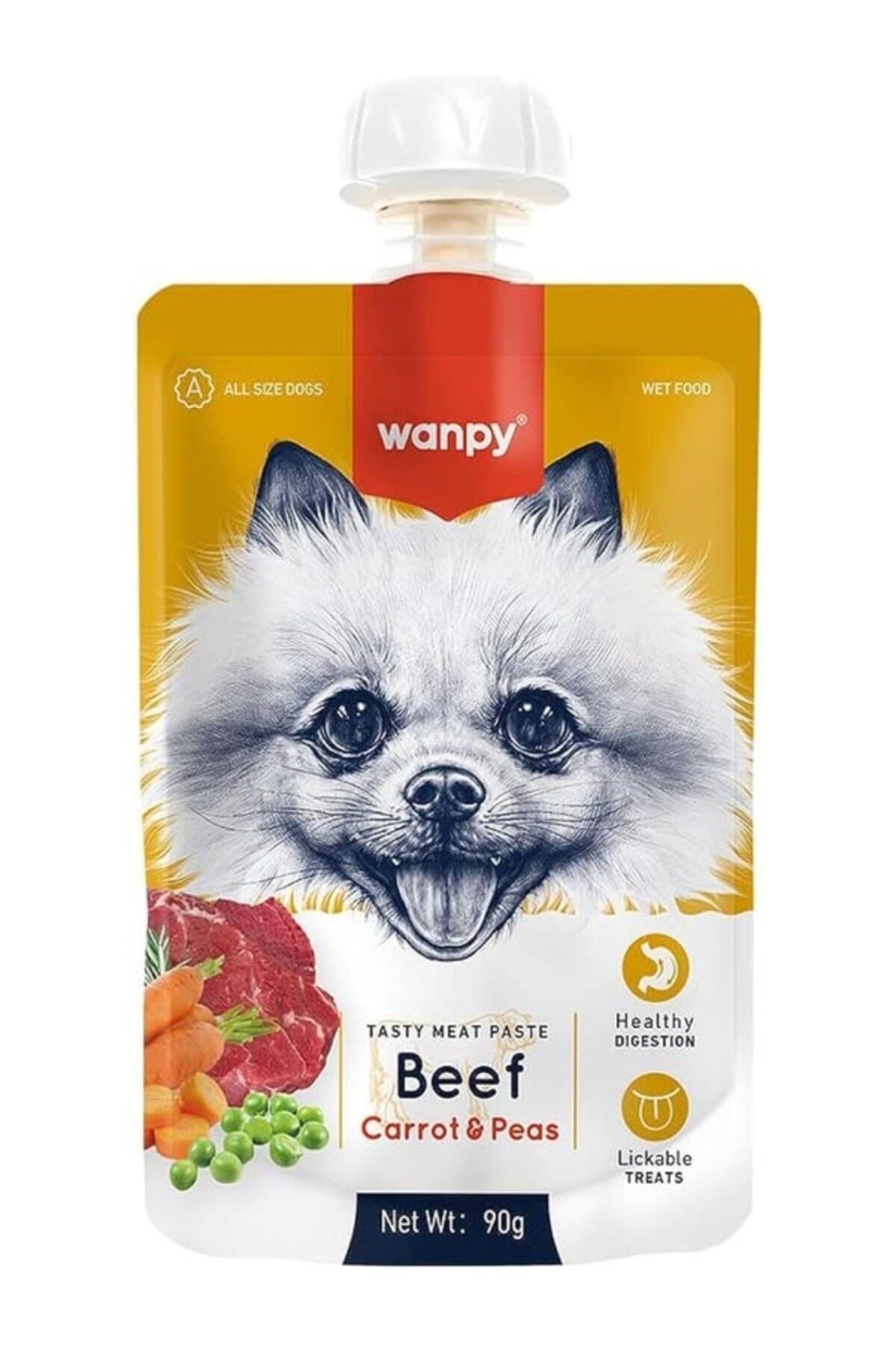 ShopZum Wanpy Taze Sığır Etli&Amp;Havuçlu Köpek Et Ezmesi 90 Gr
