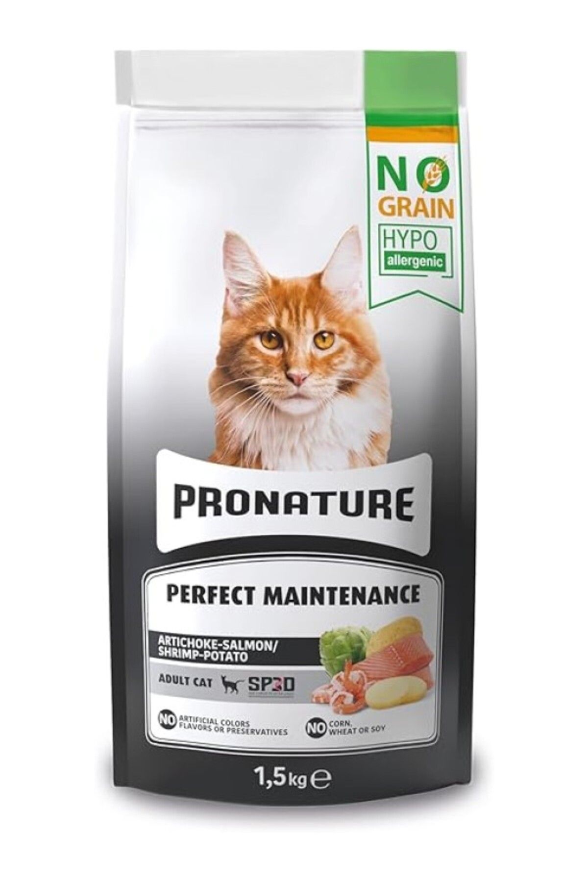 ShopZum Pronature Hypo-Allergenic Tahılsız Yetişkin Maması Somon, Karides Ve Enginarlı 1,5 Kg