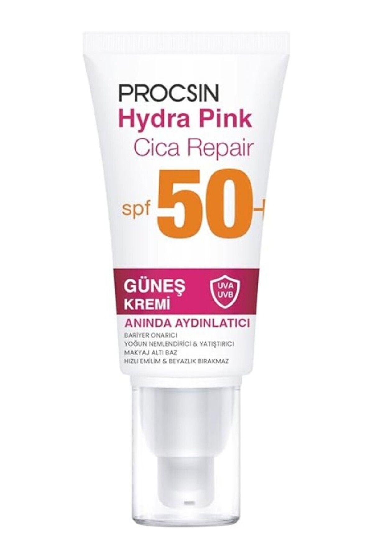 ShopZum Hydra Block Pink Spf 50+ Güneş Kremi, Aydınlatıcı &Amp; Leke Karşıtı, Cam Cilt Etkisi, Tüm Cilt