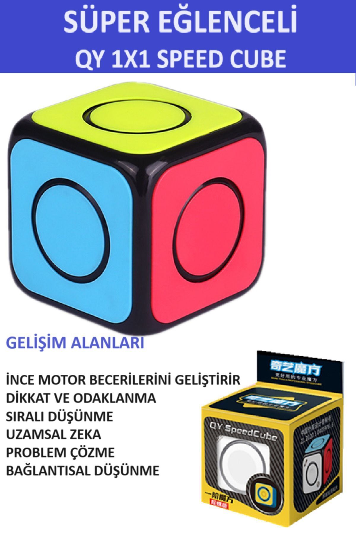 ZETCONCEPT Qy 1x1 Speed Cube Ince Motor Ve Zeka Gelişimini Destekleyici Zeka Küpü - Sabır Küpü