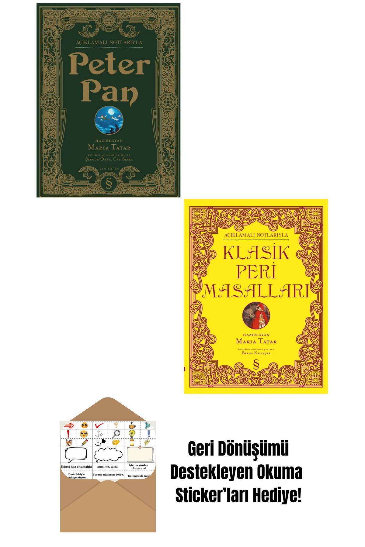 Everest Yayınları Peter Pan + Klasik Peri Masalları 2 Kitap Set Özel Baskılar (Ciltli) + Okuma Sticker'ları