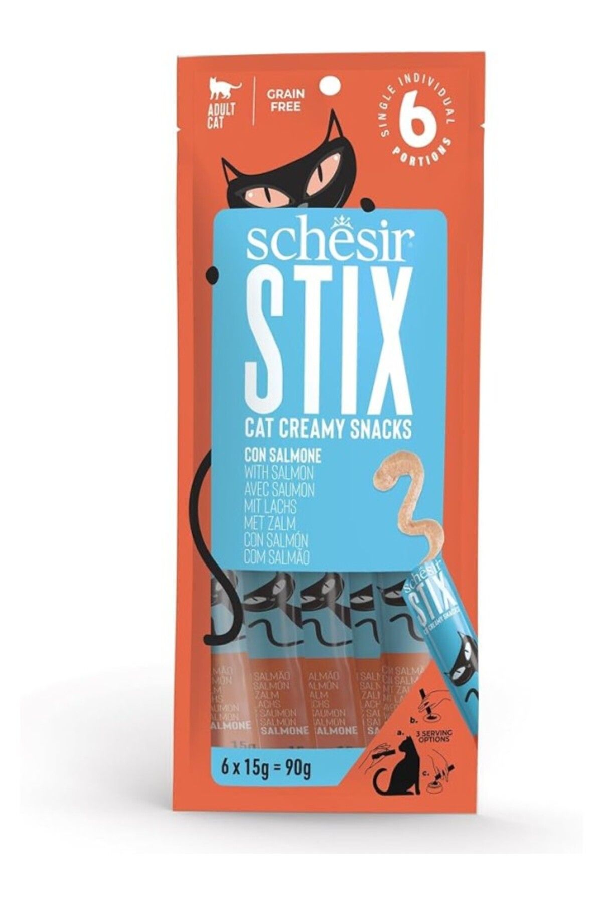 ShopZum Schesir Stix Somonlu Krem Ödül Maması 6x15g