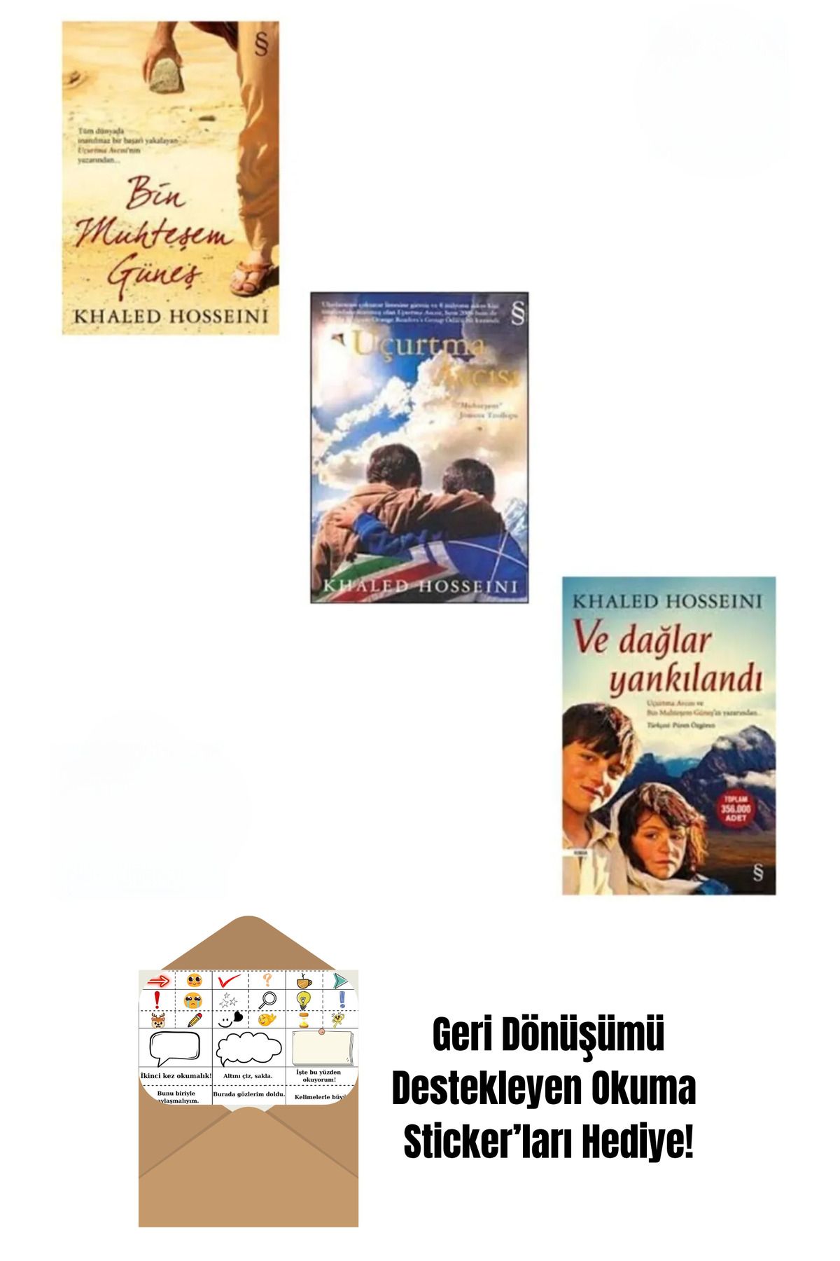 Everest Yayınları Khaled Hosseini 3 Kitap Set + Okuma Sticker'ları