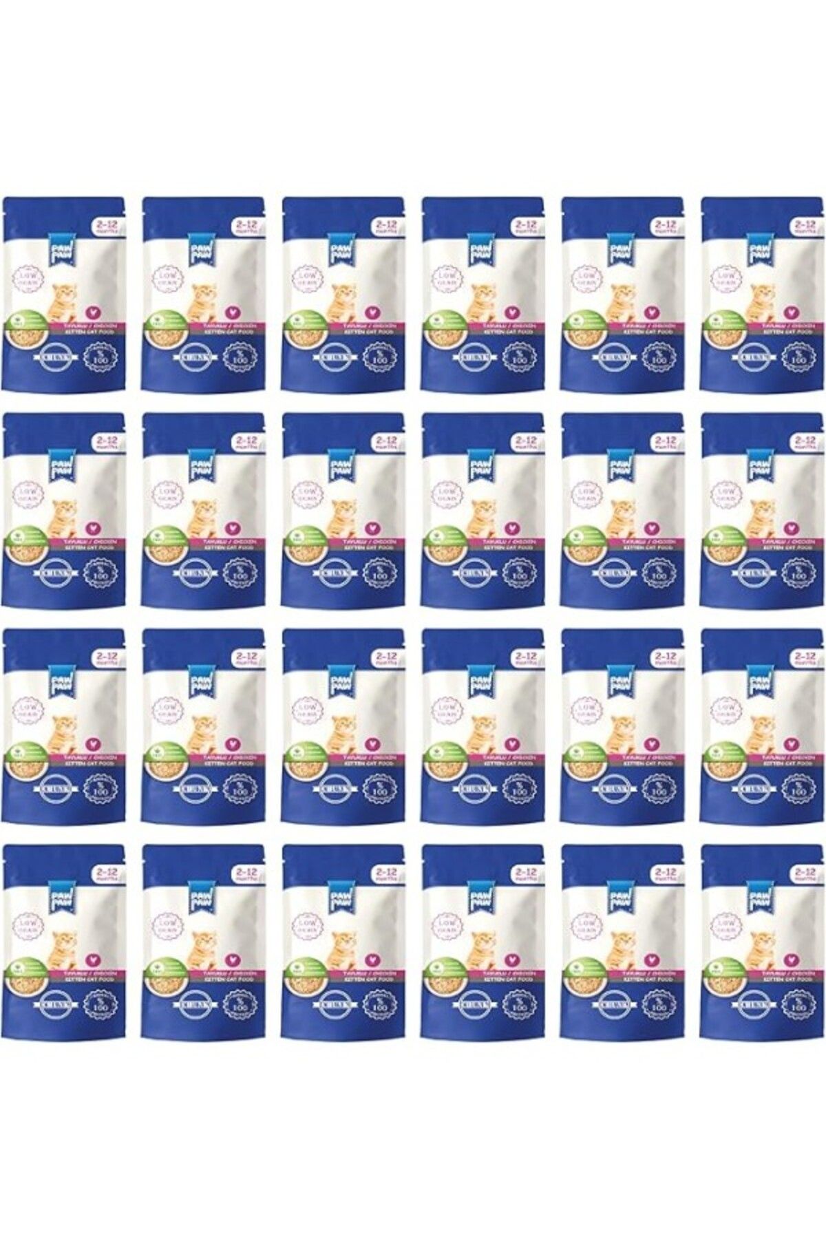 ShopZum Pawpaw Düşük Tahıllı Yavru Kedi Tavuklu Pouch 85 gr X 24 Adet