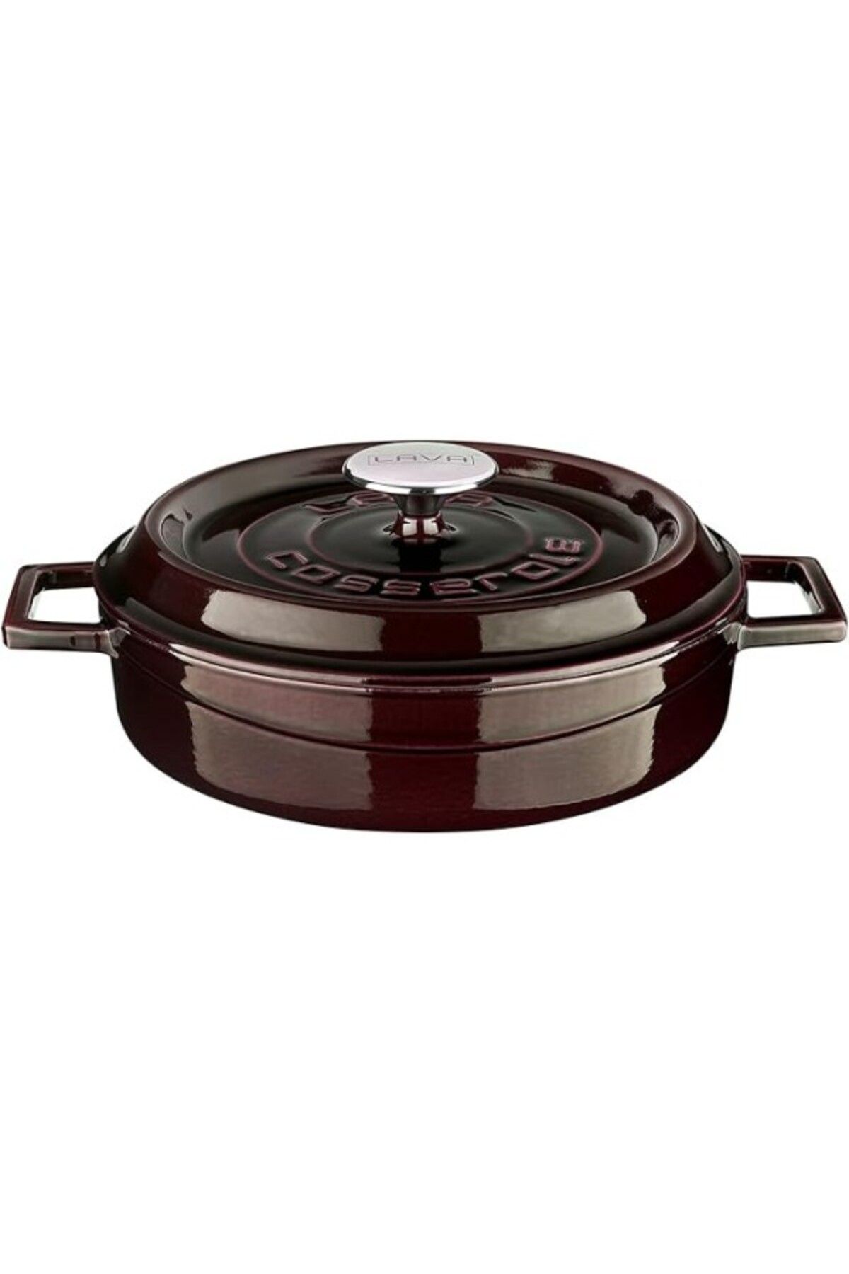ShopZum Metal Premium Serisi - Döküm Çok Amaçlı Tencere, Yuvarlak, 24 Cm, Majolik Mor