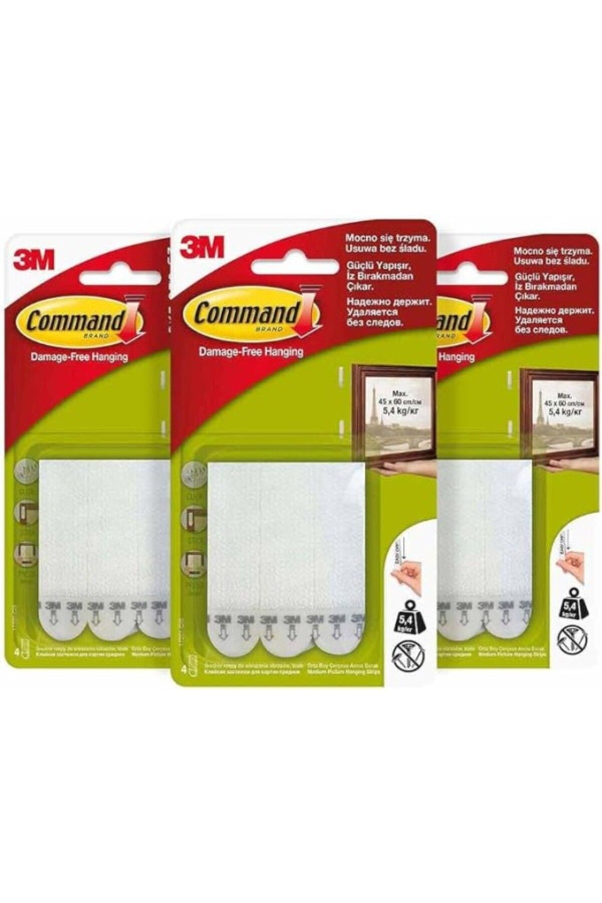 ShopZum Command 17201-4Pk Orta Boy Cırt Cırt Bant, 3X