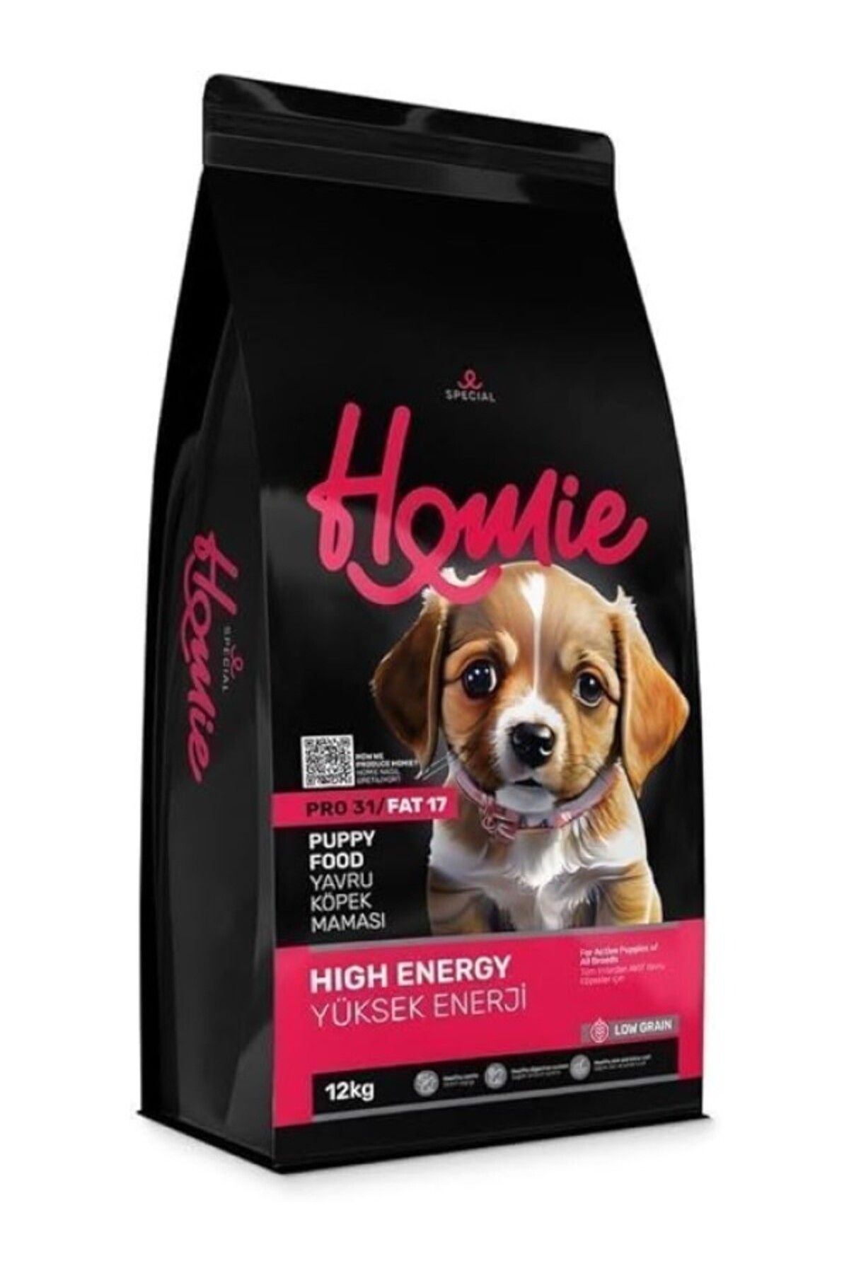 ShopZum Homie Düşük Tahıllı High Energy Tavuklu Yavru Köpek Maması 12 Kg