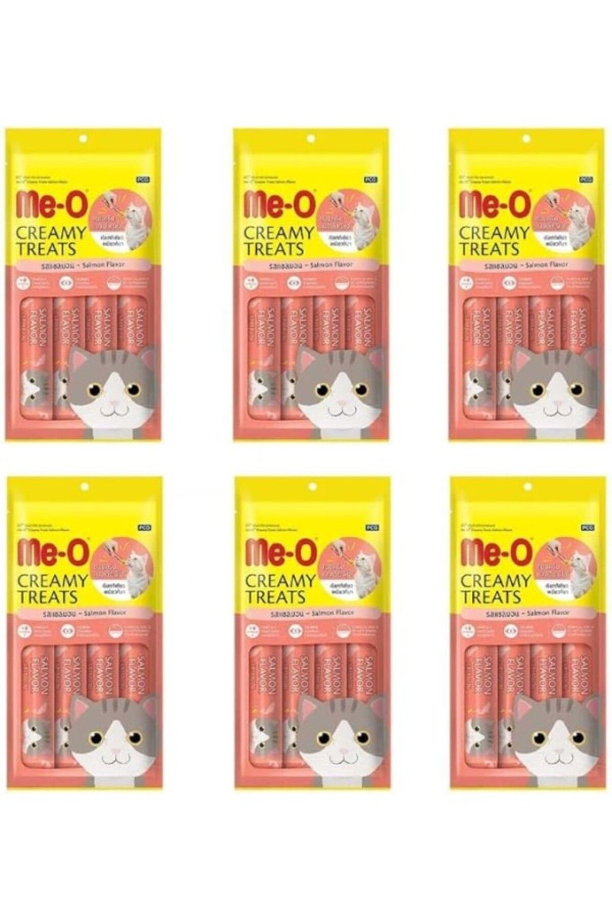 ShopZum Me-o Creamy Treats Somonlu Kedi Ödül Maması 15 gr X 4 (6 ADET)