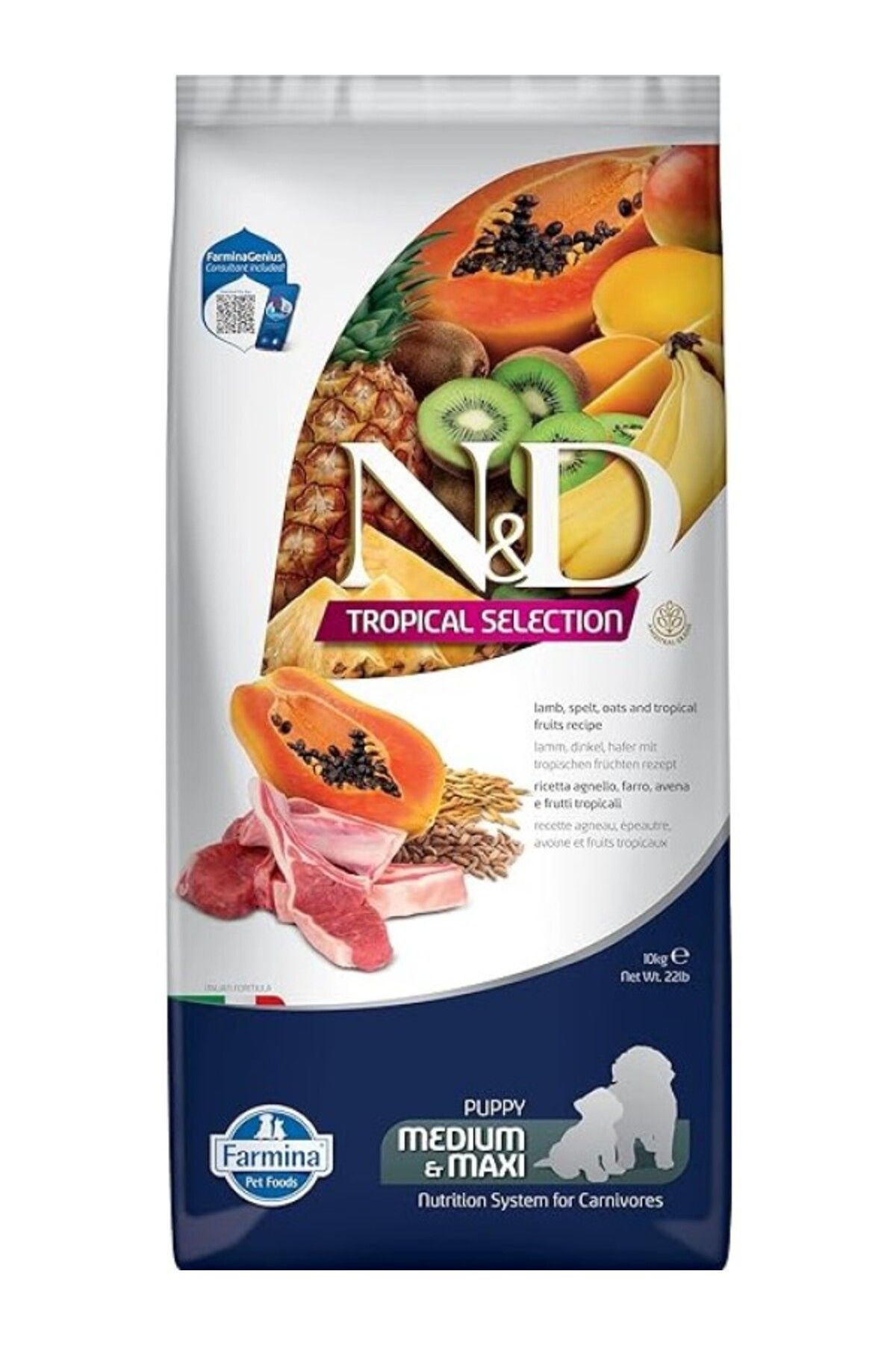 ShopZum Farmina Pet Foods N&Amp;D Tropical Selection Kuzu Etli Ve Tropikal Meyveli Orta Ve Büyük Irk Yavru
