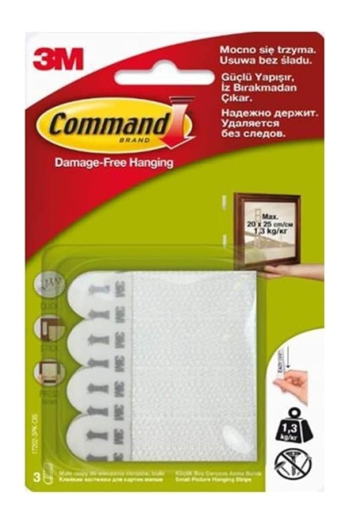 ShopZum Command 17202 Cırt Cırt Bant, Küçük Boy, İz Bırakmaz, Güçlü Yapıştırıcı