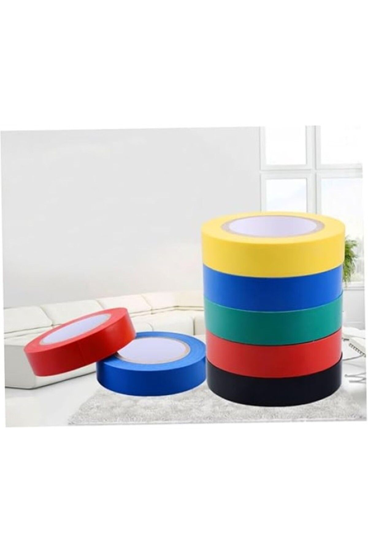 ShopZum Orret Home 5 Adet Elektrik Bandı,Pvc Bant,10 Metre (Renkli)