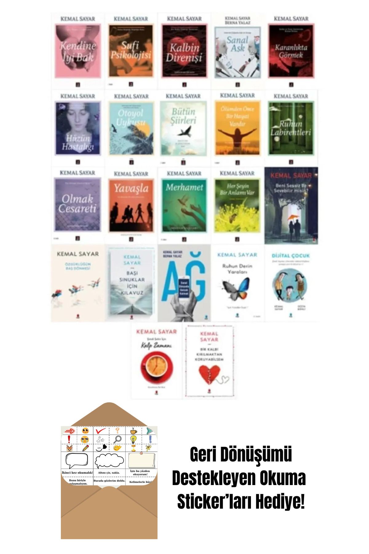 Kapı Yayınları Kemal Sayar 22 Kitap Set + Okuma Sticker'ları
