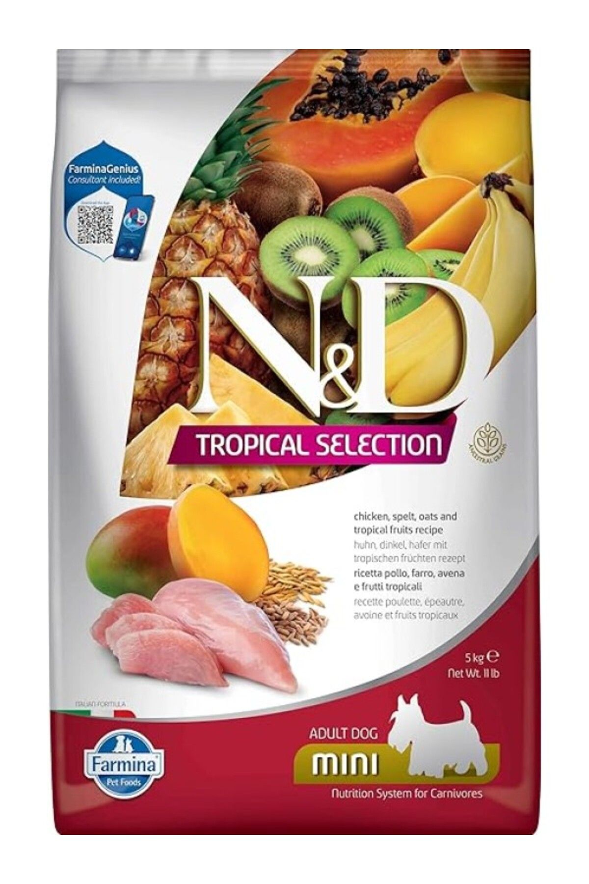 ShopZum Nd N&Amp;D Tropical Selection Tavuklu Ve Tropikal Meyveli Mini Irk Yetişkin Köpek Maması 5 Kg