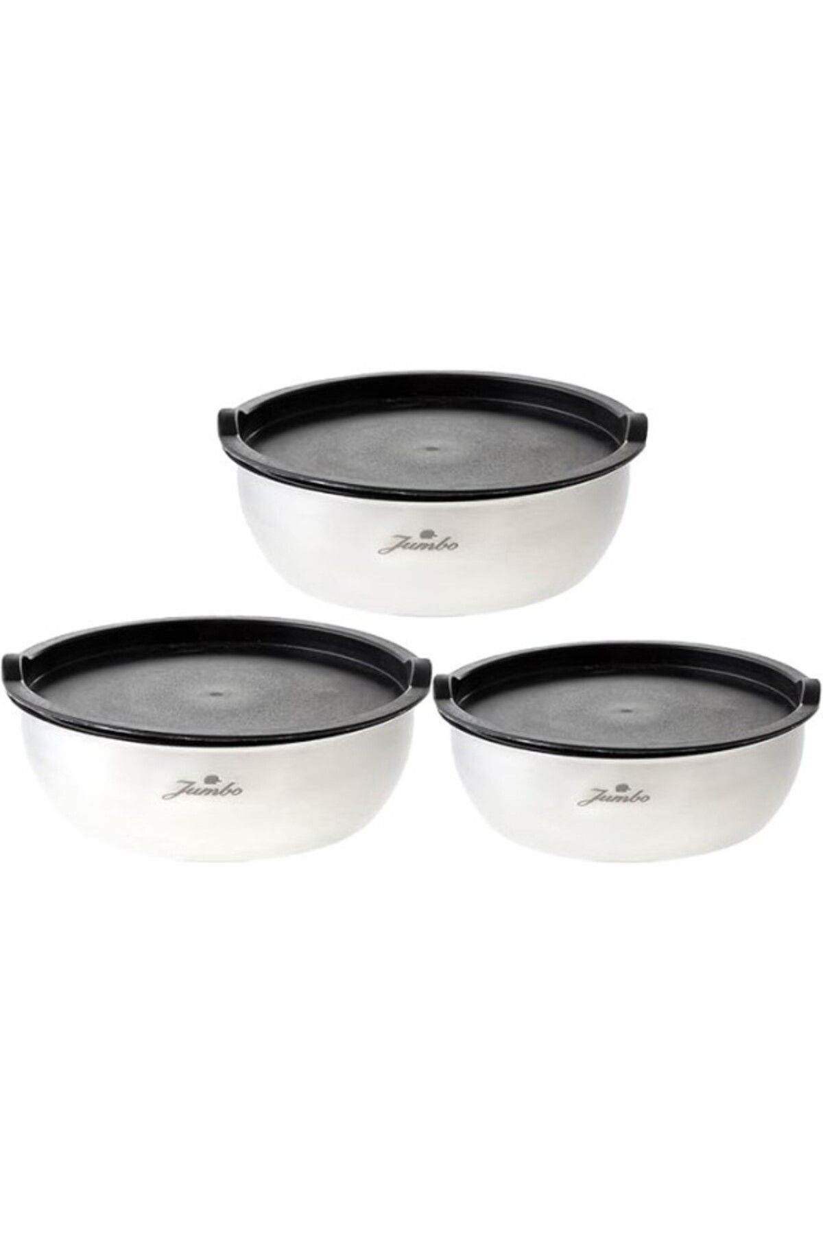 ShopZum Jumbo Globe Mat 3&apos;lü Saklama Kabı, Gri, 18 20 24 Cm