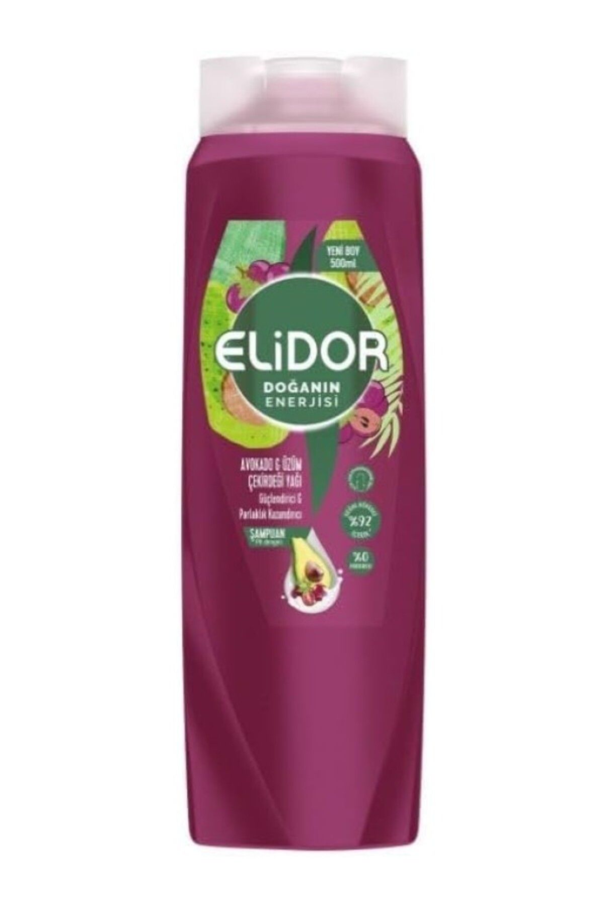 ShopZum Elidor Doğanın Enerjisi Saç Bakım Şampuanı Avokado Ve Üzüm Çekirdeği Yağı Güçlendirici &Amp; Parlak