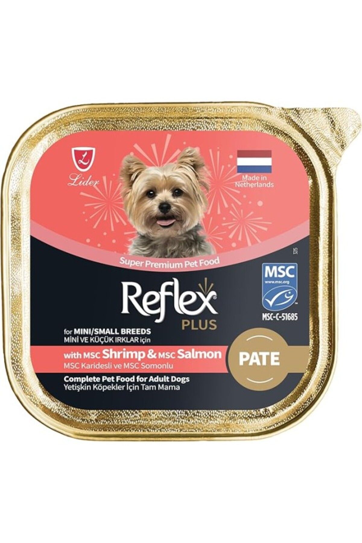 ShopZum Plus Pate Karidesli Somon Mini Küçük Irk Yetişkin Köpek Maması 85 Gr