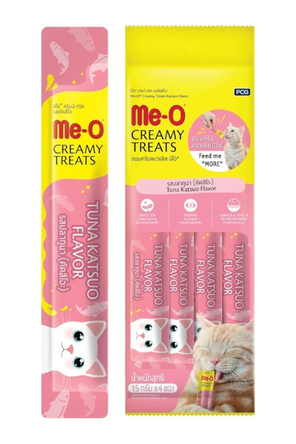 ShopZum Me-O Creamy Treats Çizgili Orkinos Balığı, 15 Gr X 4