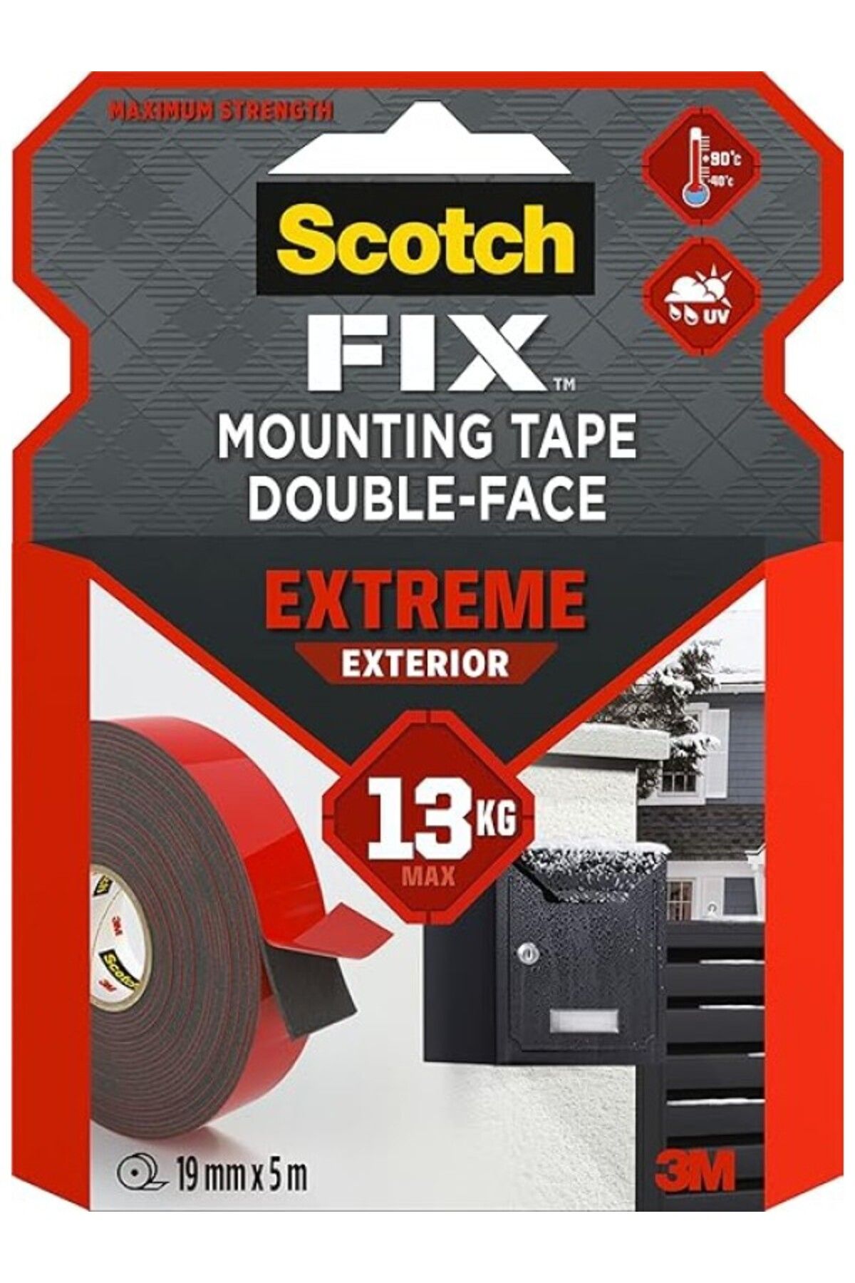 ShopZum Scotch Montaj Yapıştırma Bandı, Çift Taraflı, Son Derece Güçlü, Gri, Gri, 40021950
