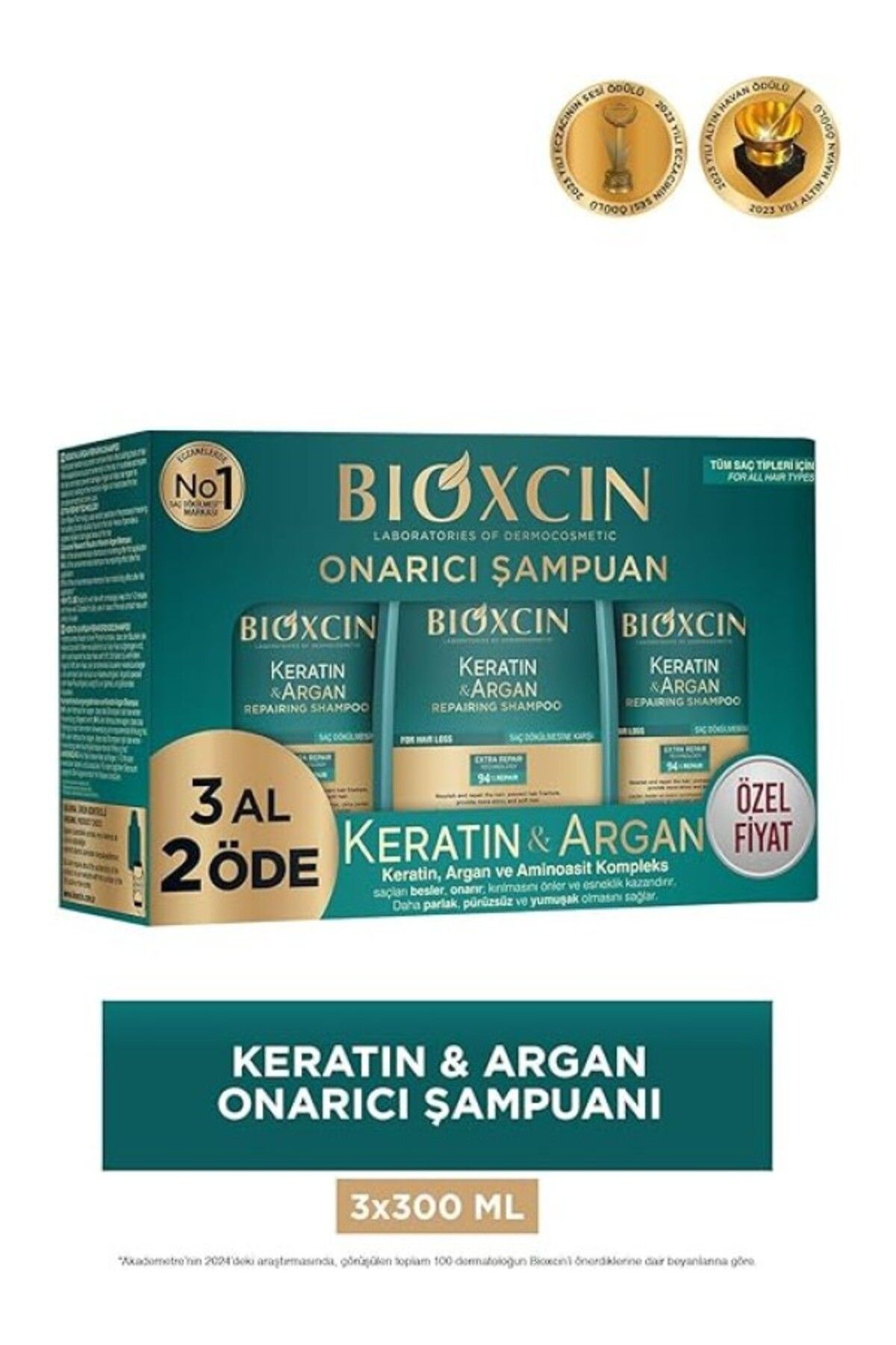ShopZum Keratin &Amp; Argan Onarıcı Bakım Şampuan 300 Ml 3 Al 2 Öde - Yıpranmış Ve Hassas Saçlar