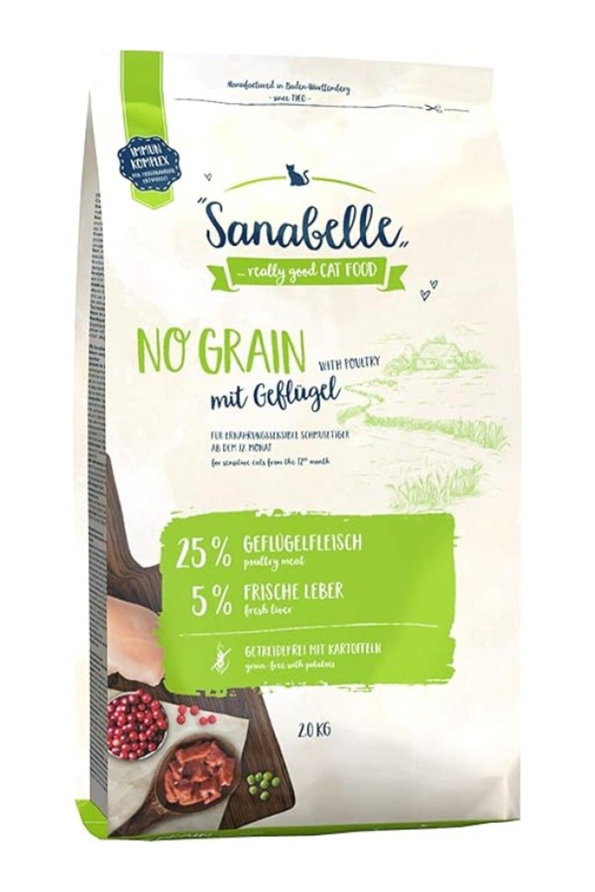 ShopZum Sanabelle No Grain Poultry Tahılsız Kümes Hayvanlı Yetişkin Kedi Maması 2 Kg