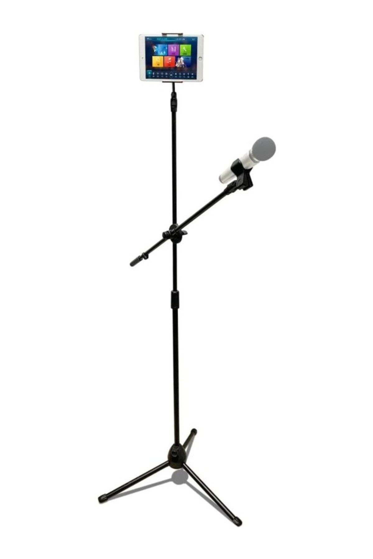 ShopZum 190Cm Maksimum Uzunluk Mikrofon Standı Multi Fonksiyonel 2In1 Microphone Ve Tablet Stant Katlanabil