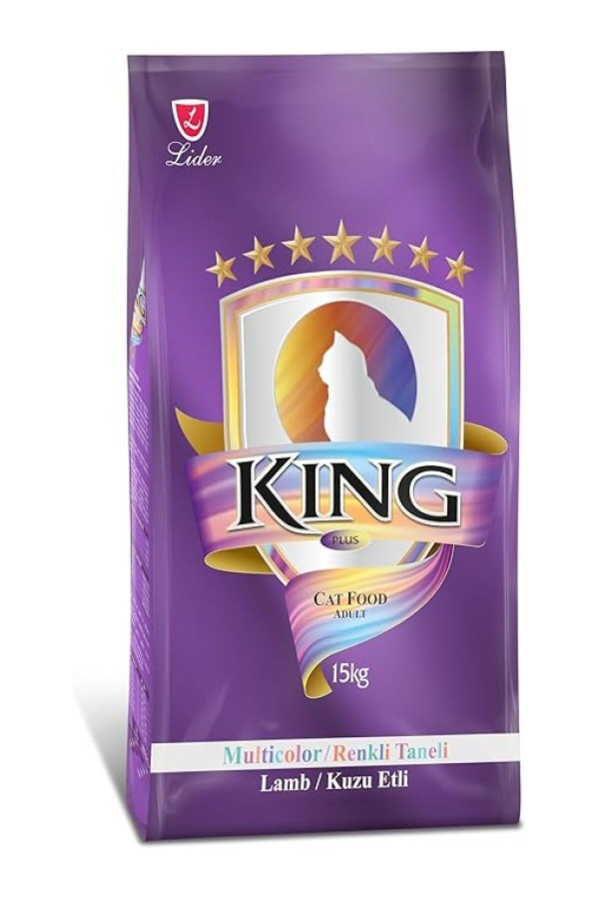 ShopZum King Multicolor Renkli Taneli Kuzu Etli Yetişkin Kedi Maması 15 Kg