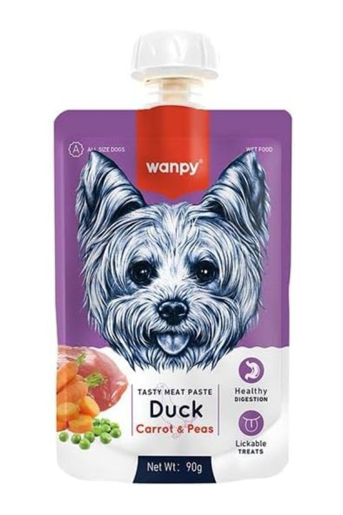 ShopZum Wanpy Taze Ördekli Havuçlu Köpek Et Ezmesi 90Gr