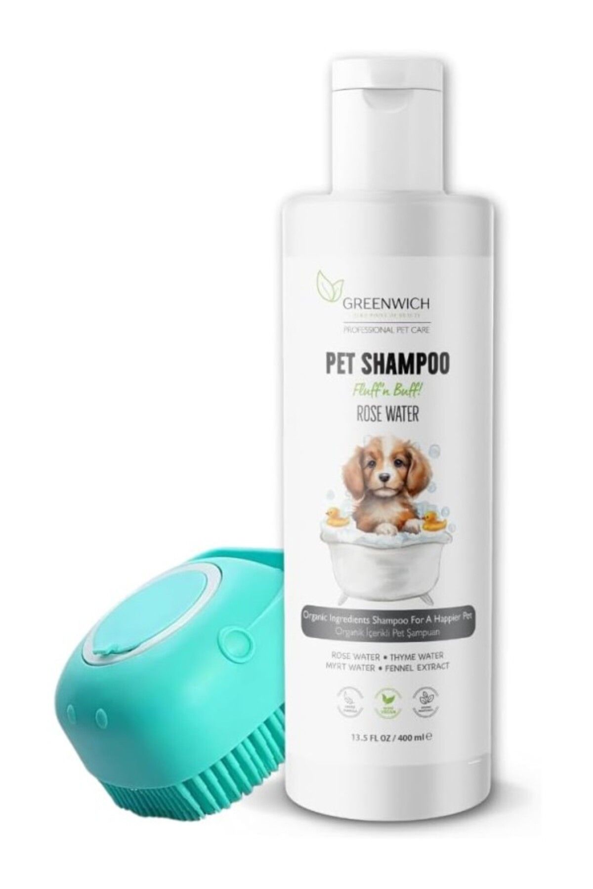 ShopZum Şampuan Fırça Seti | Pati Vücut | Koku Giderici | Kedi Köpek Organik Içerikli Vegan