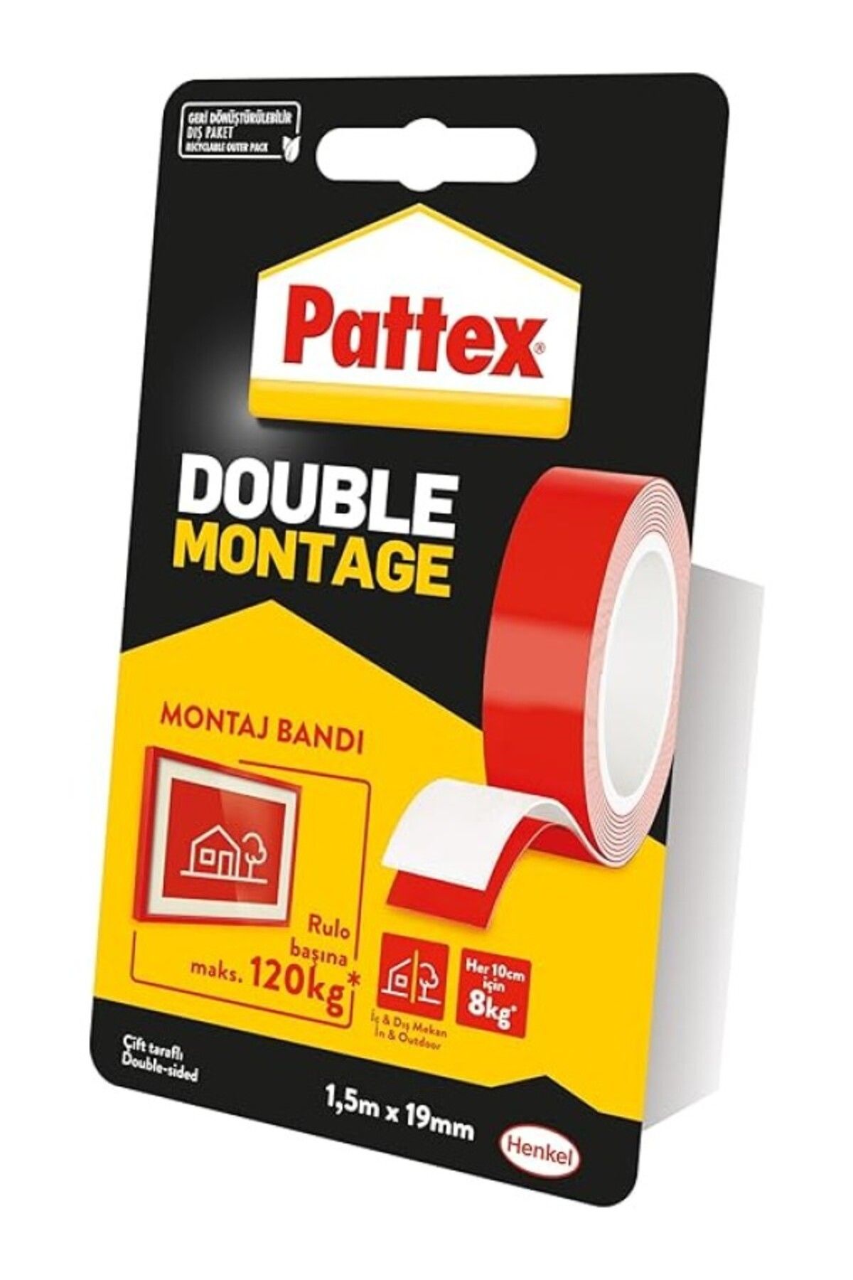 ShopZum Pattex Double Montaj Bandı, 120Kg