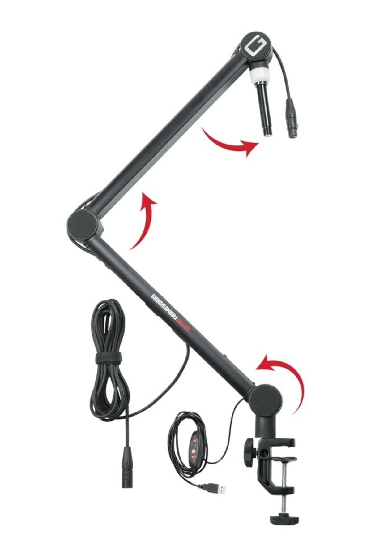 ShopZum Gator Frameworks Gfwmicbcbm4000 Podcast Için Mikrofon Standı, Kontrol Lambalı