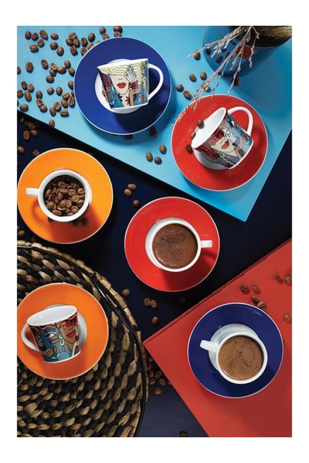 ShopZum Porselen Toledo 10910 Desenli Kahve Takımı, 100 Ml