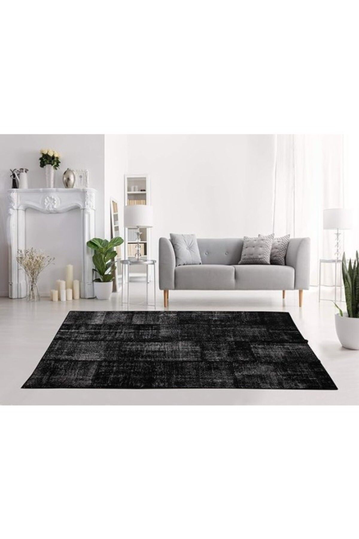 ShopZum Kozzy Home Patchwork El Dokuması, 3605 Siyah 240X180 Cm