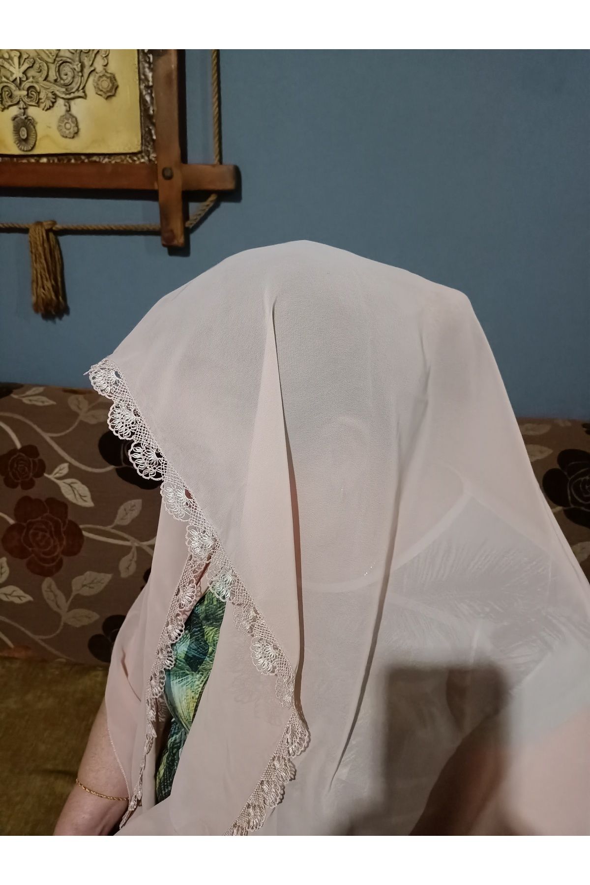 RAY TİCARET Üç kenarı iğne oyası namaz başörtüsü boyun fuları