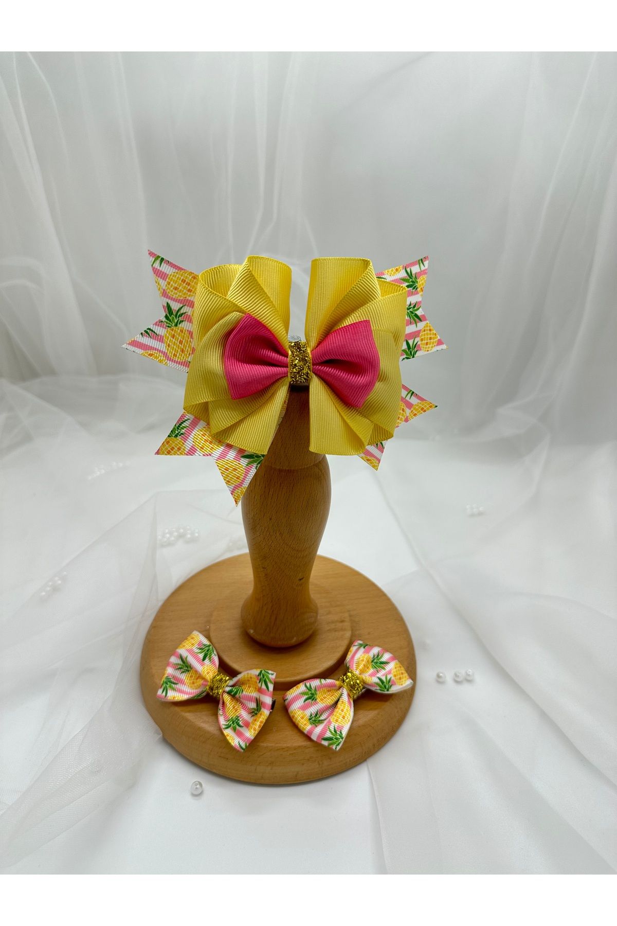 LİNA ATELIER Ananas desenli fiyonk toka