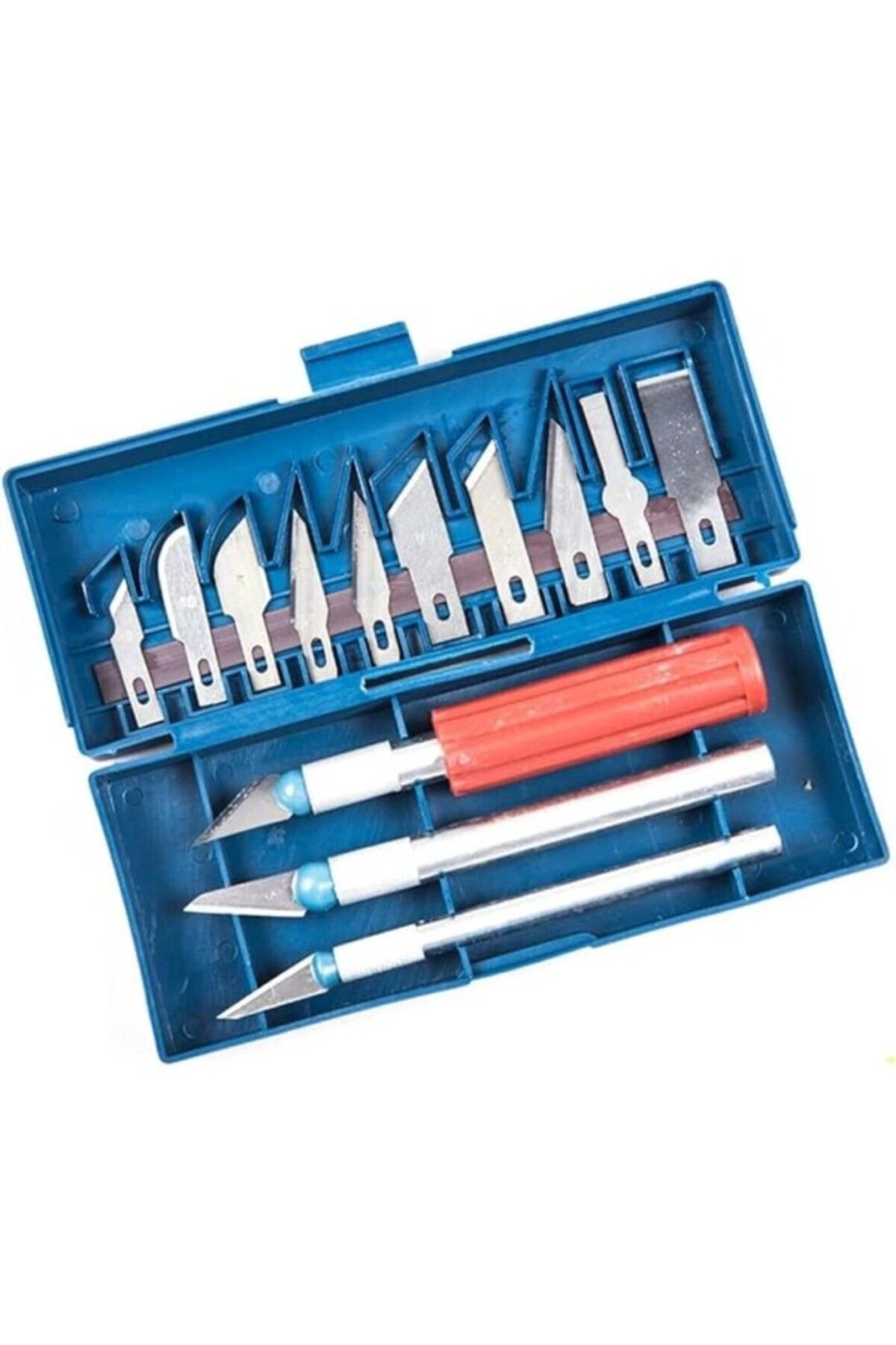 ShopZum Buffer® Zanaat 16 Parça Hobi Gravür Ahşap Heykel Çömlek Oyma Şekil Verme 13 Maket Bıçak Neşter Seti