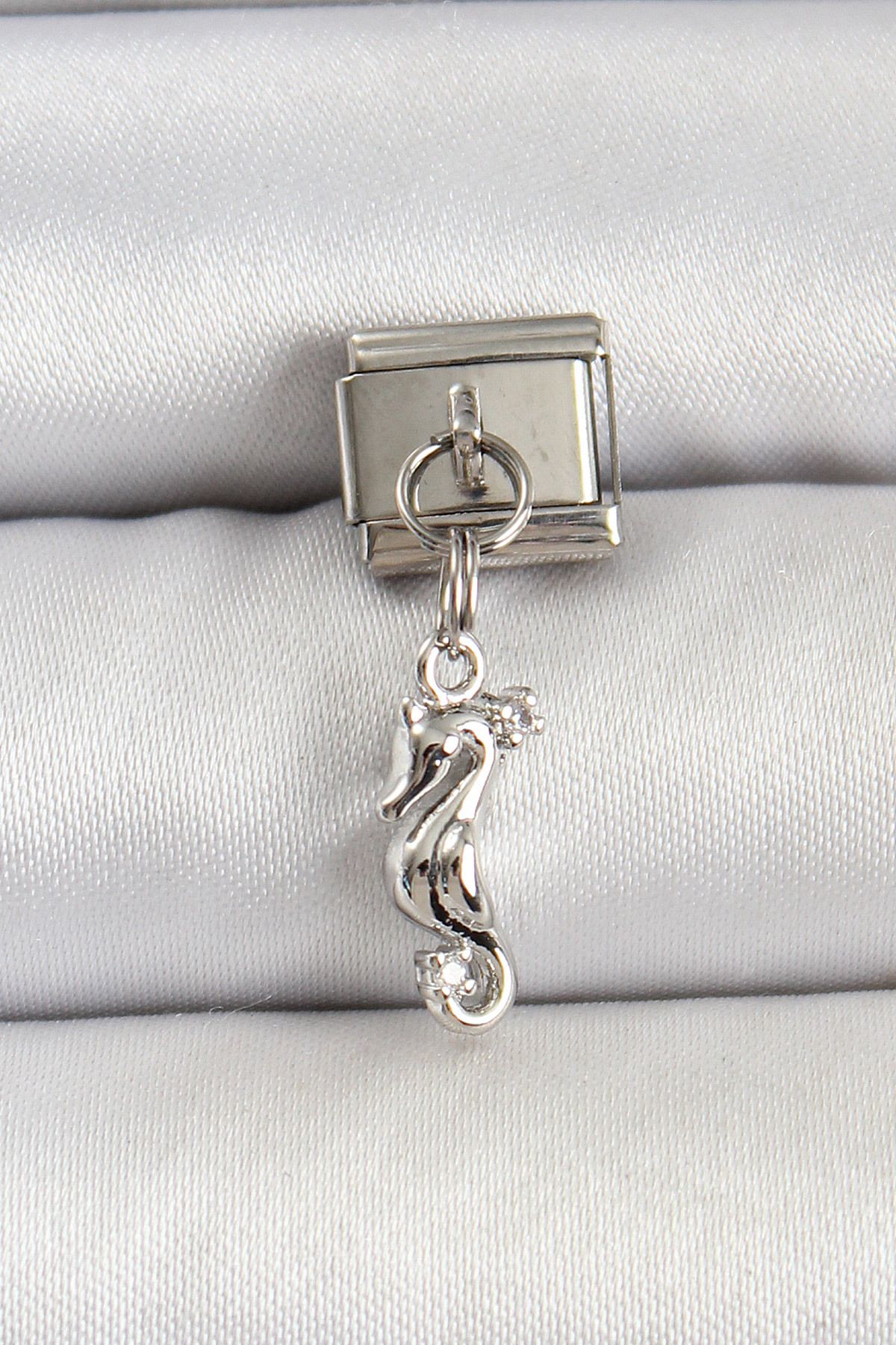 Goşenefmafe 316L Çelik Gümüş Renk Deniz Atı Model Nomination Charm