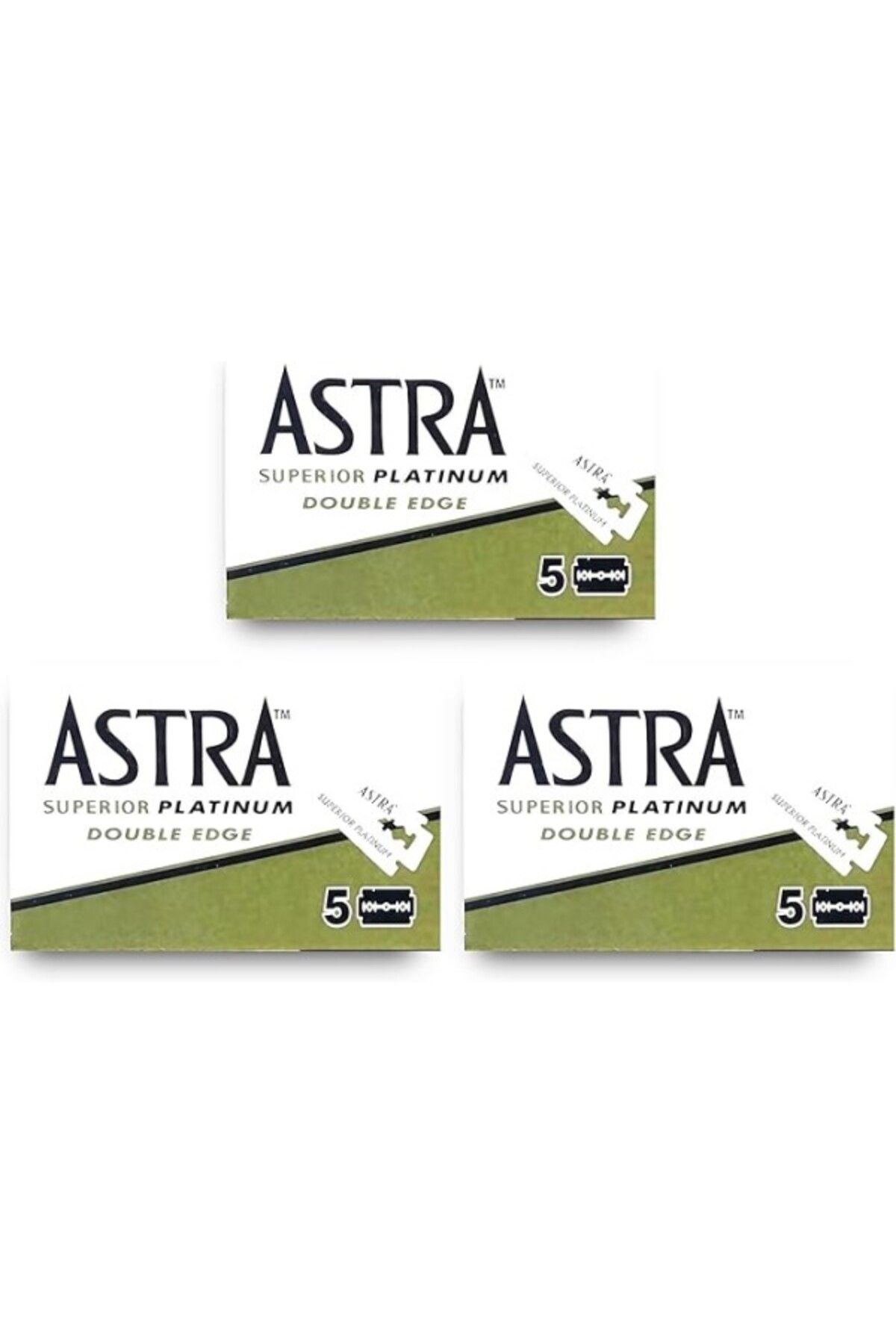 ShopZum Susicit Astra Superior Premium Platinum Çift Kenarlı Güvenlik Tıraş Bıçağı, 5 Adet (3&apos;lü Paket