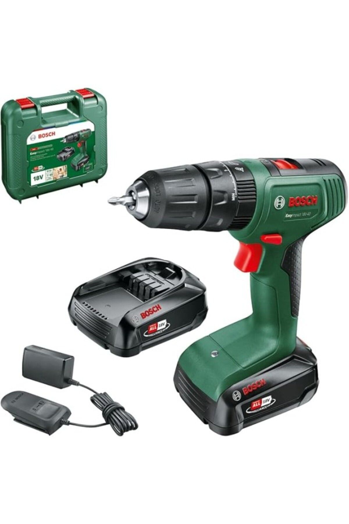 ShopZum Bosch Home And Garden Easyimpact 18v-40 Akülü Darbeli Matkap (2 2.0 Ah Pil, 18 Volt Sistem, Kasa