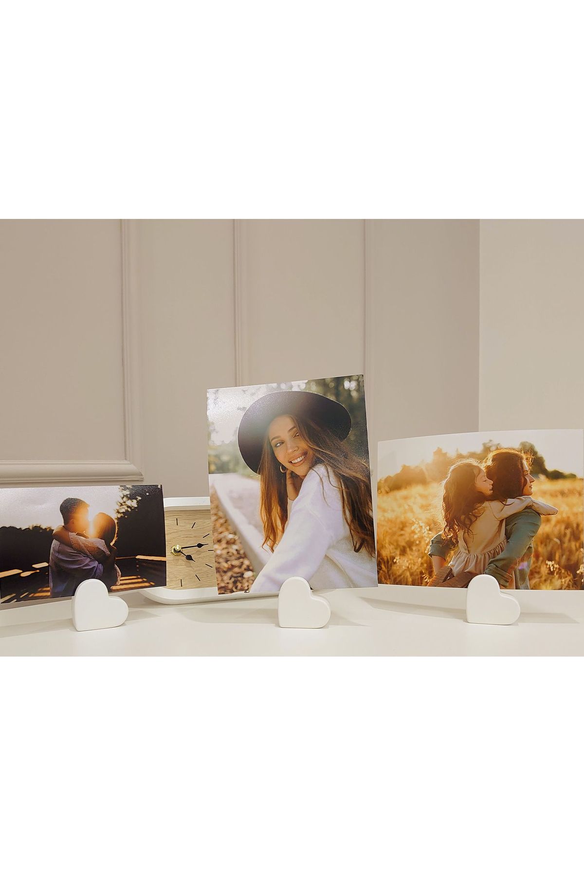 cuboo home Kalp Notluk, Fotoğraf Ve Kart Tutucu 3 adet set hediyelik 5x5 cm