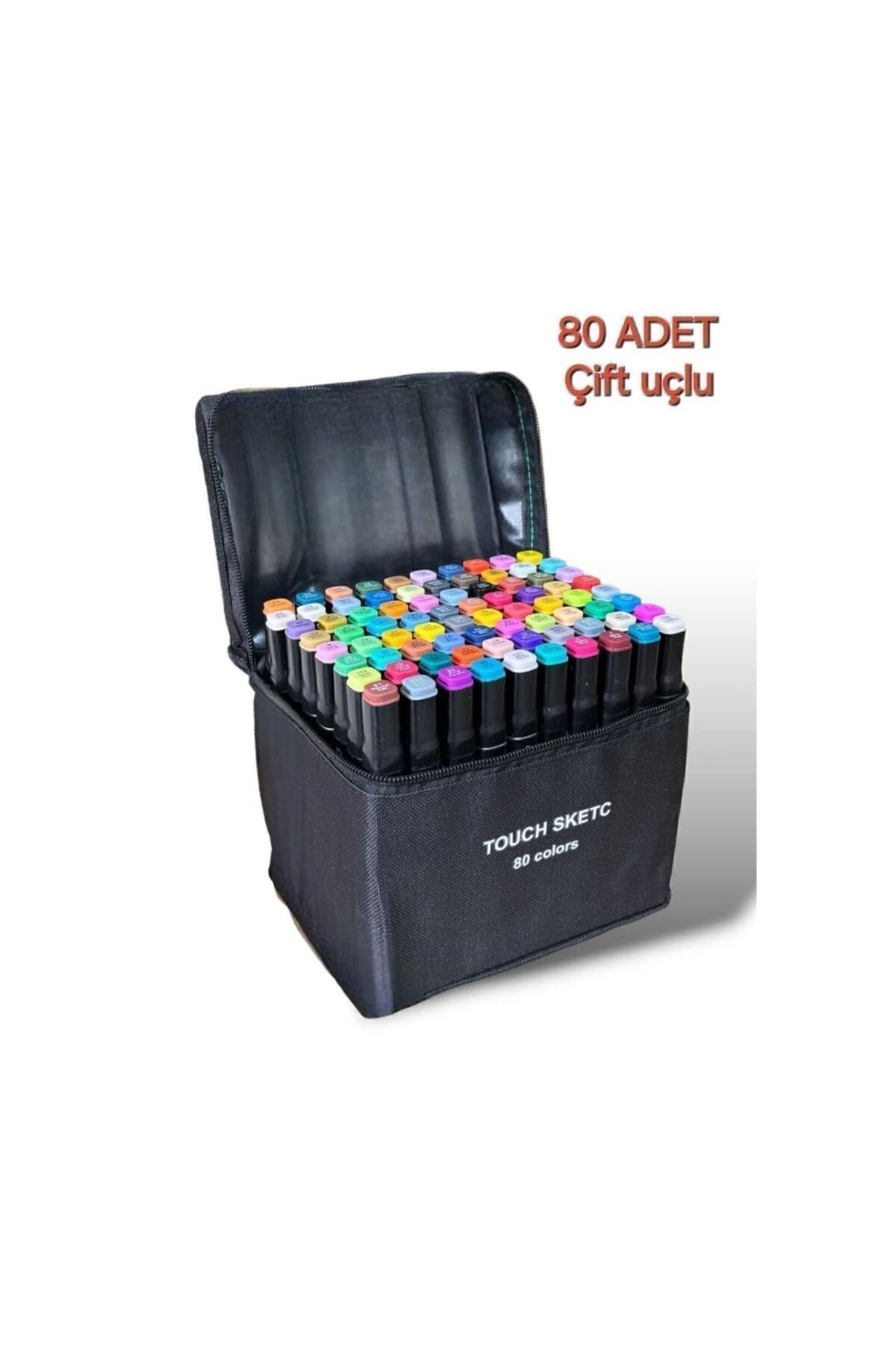 MASTRO Art Copic Çift Taraflı Marker Kalem Seti, Çantalı Ve Standlı Beyaz Kalem Hediyeli