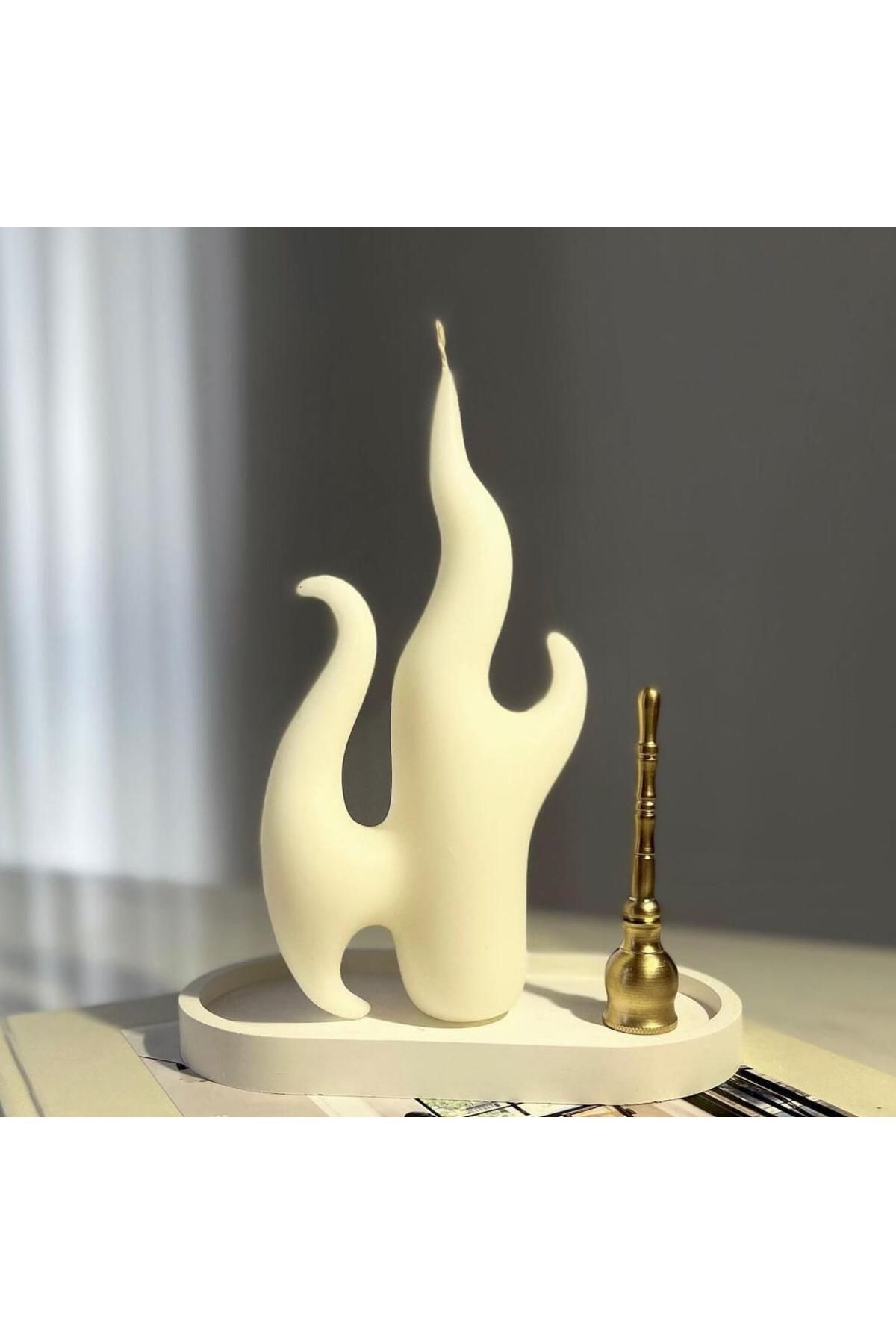 SCA CANDLE Dekoratif Mum aşk Alev model tEKLİ ÜRÜN kırkı Beyaz Renk
